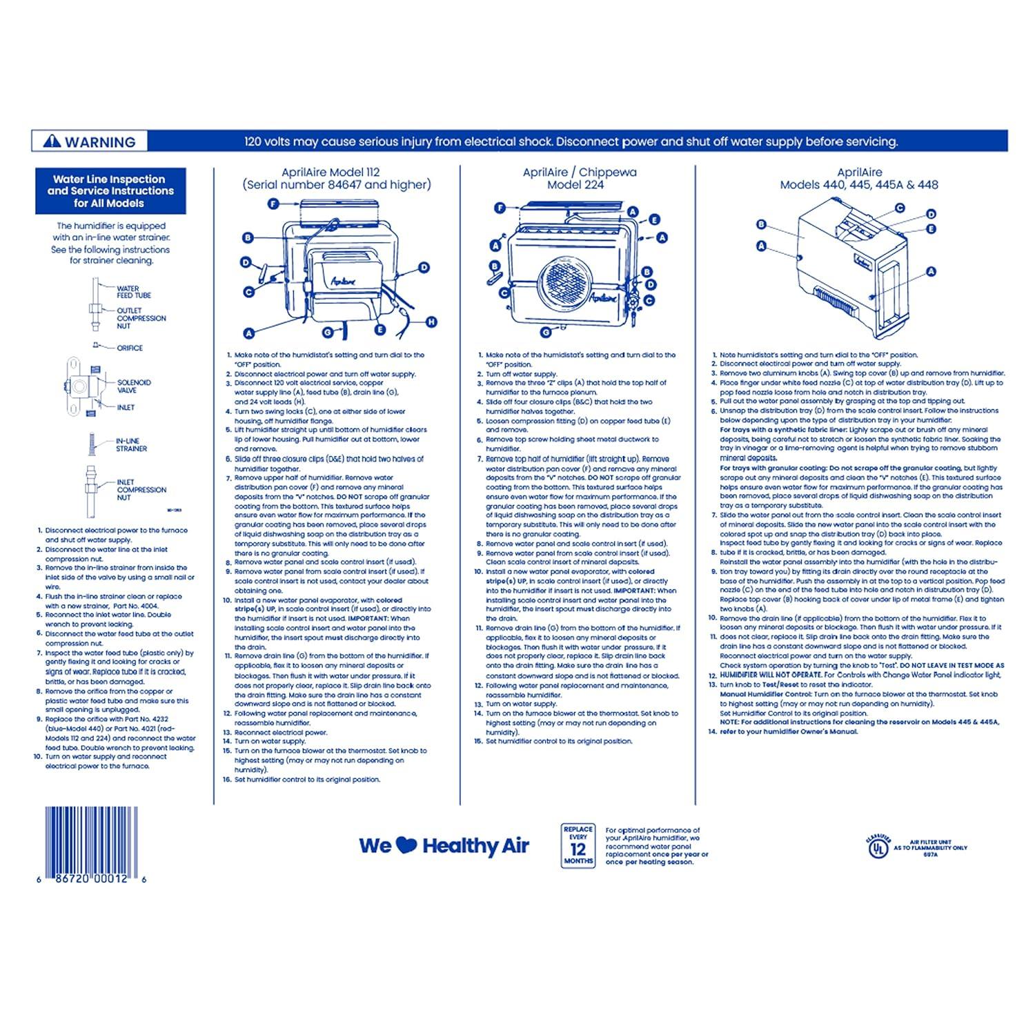 image:imageAprilAire 12 Water Panel Humidifier Filter Replacement for AprilAire WholeHouse Humidifier Models 112 224 225 440 445 445A 448 Pack of 14