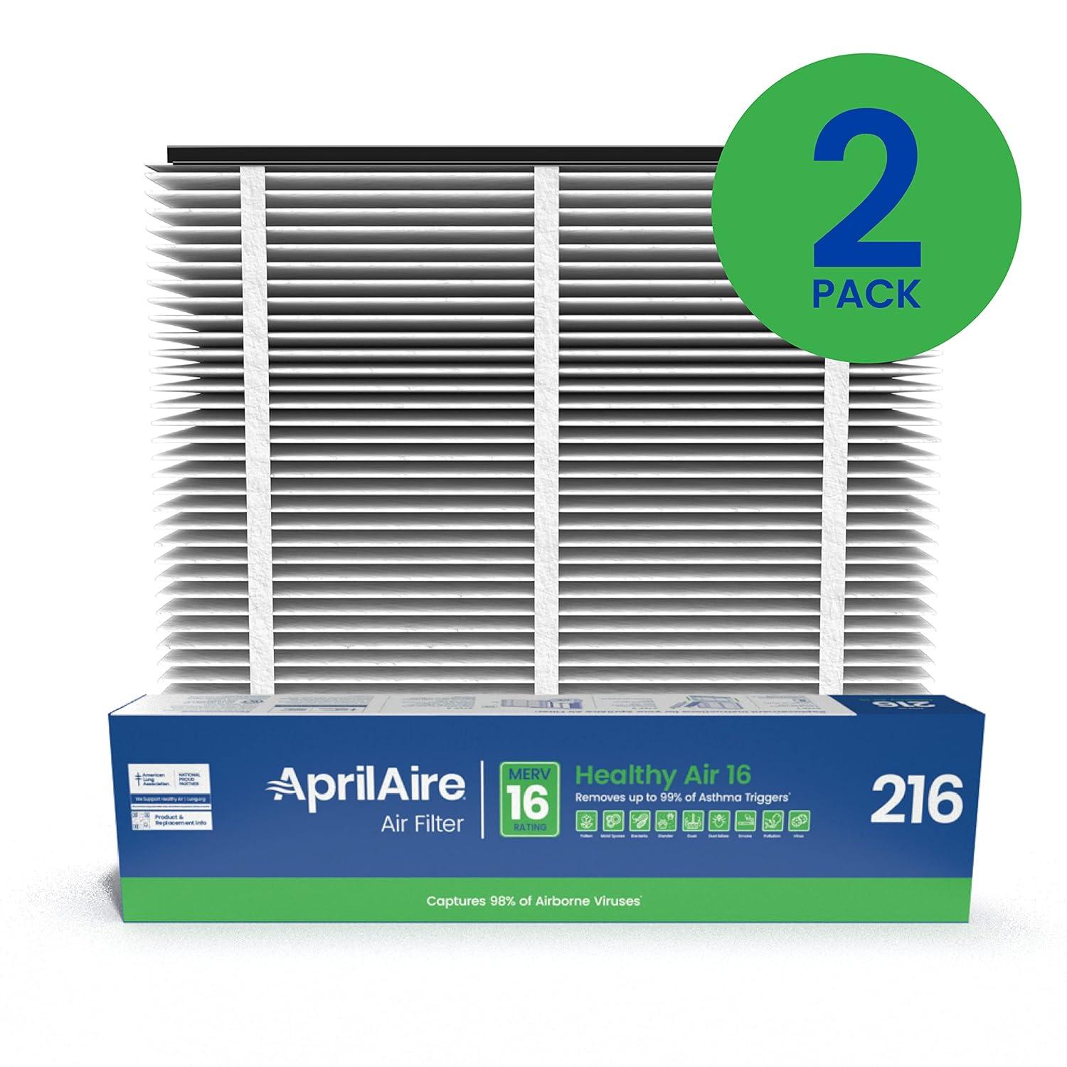 image:imageAprilAire 216 Replacement Filter for AprilAire Whole House Air Purifiers MERV 16 Allergy Asthma amp Virus 20x25x4 Air Filter Pack of 12