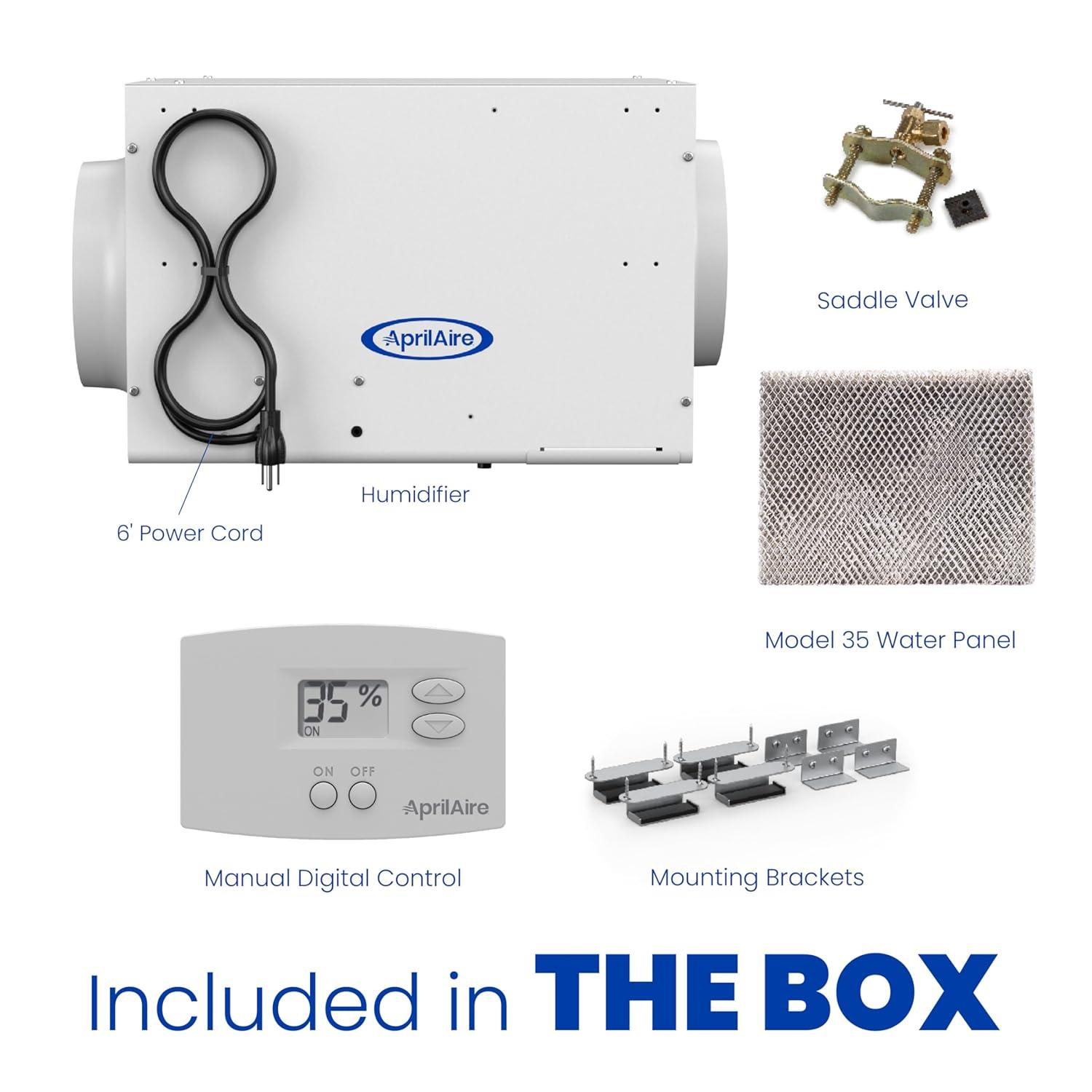 image:imageAprilAire 300 SelfContained Fan Powered WholeHouse Humidifier for Homes with Ducted Forced Air Furnace Systems Boilers MiniSplits Radiant Heat and Other Ductless Systems up to 3900 Sq Ft