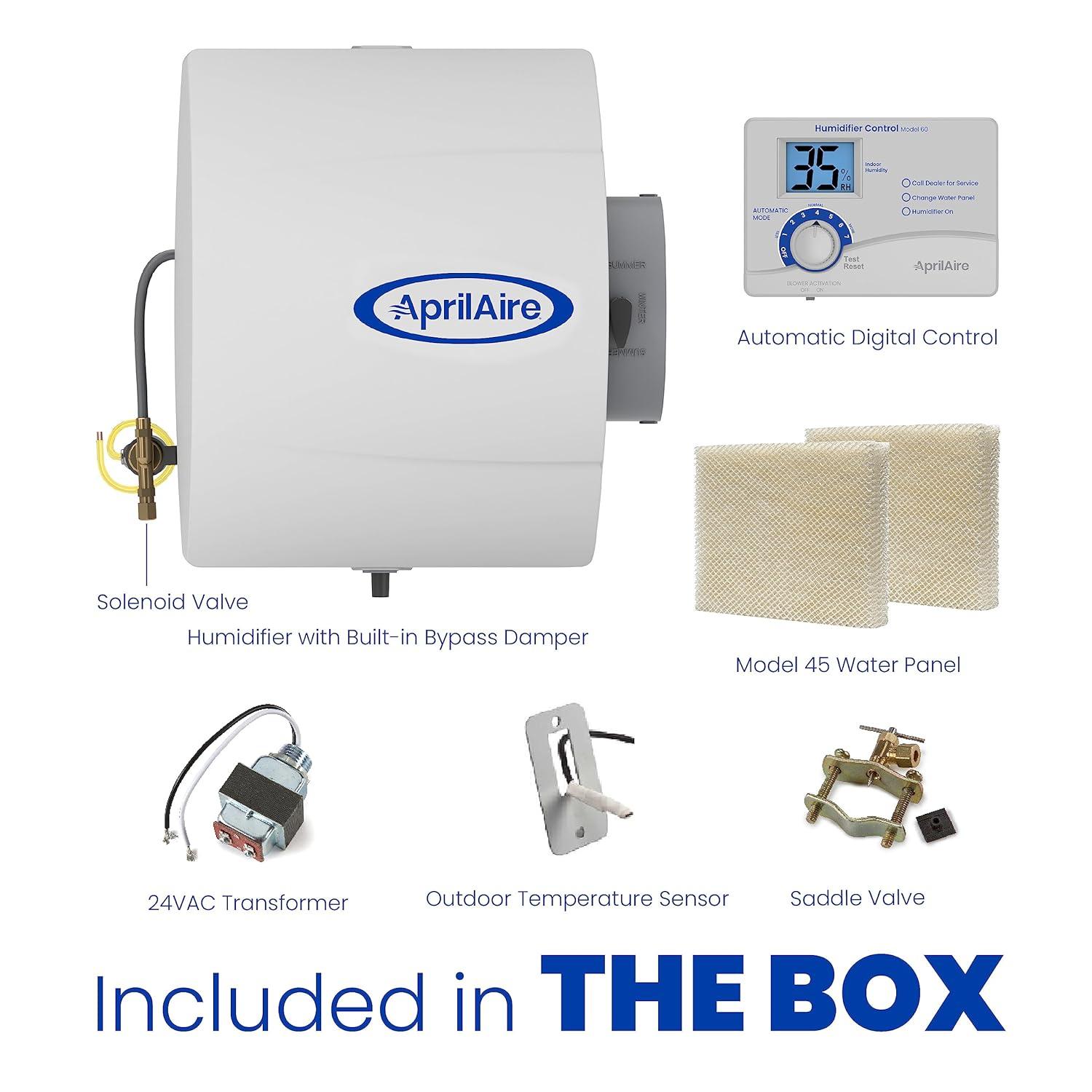 image:imageAprilAire 400 17gal WholeHouse Evaporative Humidifier with Automatic Digital Control for up to 5000 sq ft AprilAire Model 5844 Humidifier Installation KitHumidifier Installation Kit