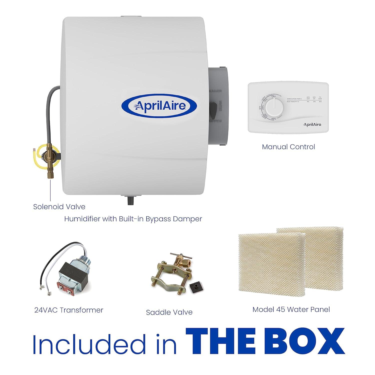 image:imageAprilAire 400M 17gal WholeHouse Evaporative Humidifier with Manual Control for up to 5000 sq ft AprilAire Model 5843 Humidifier Installation KitHumidifier Install Kit