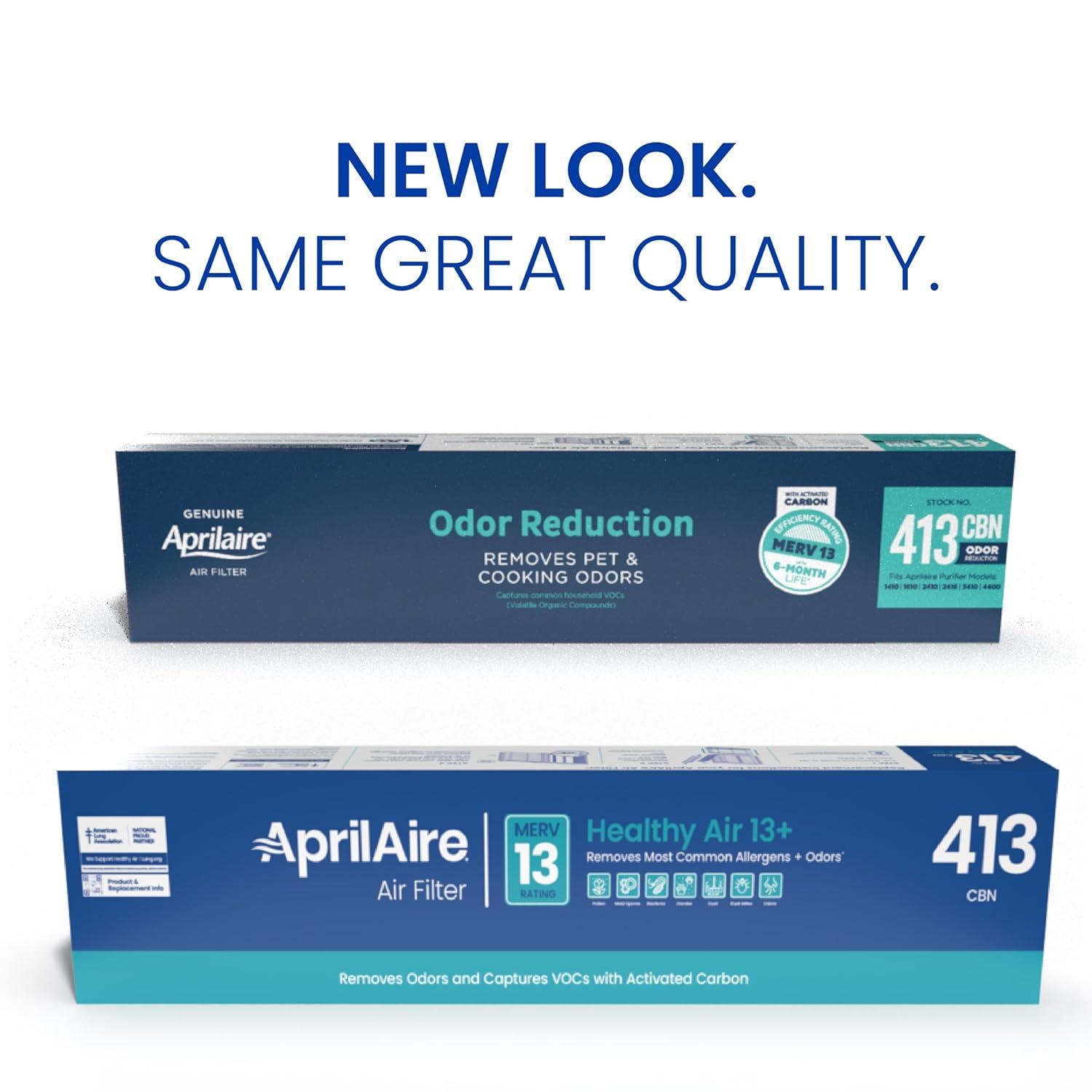 image:imageAprilAire 413CBN Replacement Filter for AprilAire Whole House Air Purifiers MERV 13 with Carbon Healthy Home Allergy Odor Reduction 16x25x4 Air Filter Pack of 12