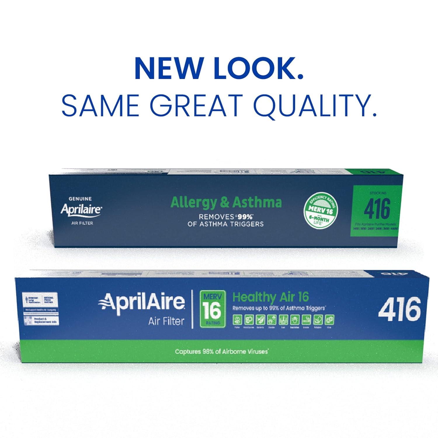 image:imageAprilAire 416 Replacement Filter for AprilAire Whole House Air Purifiers MERV 16 Allergy Asthma amp Virus 16x25x4 Air Filter Pack of 12