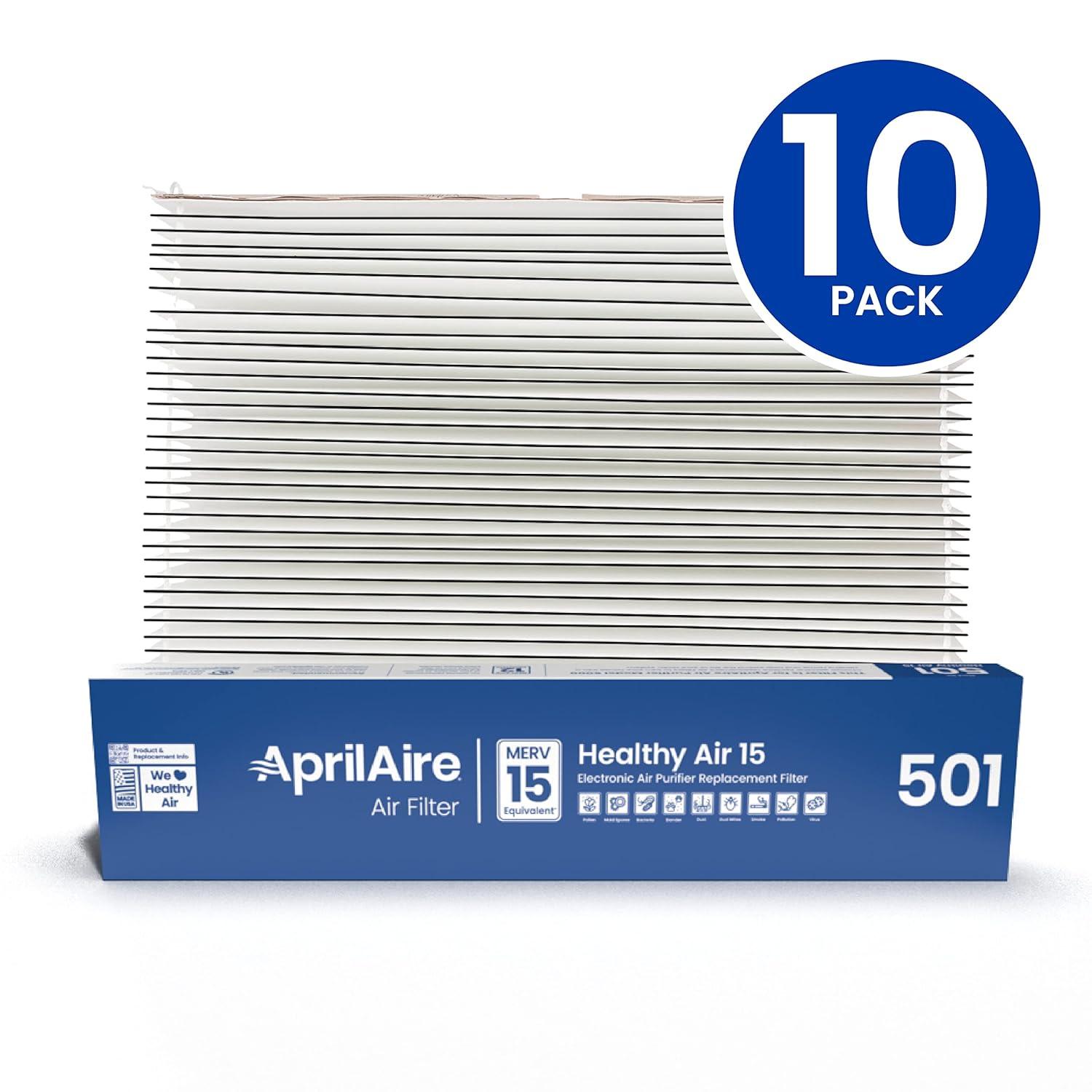 image:imageAprilAire 501 Replacement Filter for AprilAire 5000 WholeHouse Air Purifier MERV 15 Equivalent 16x25x6 Air Filter Pack of 1Pro Pack 10