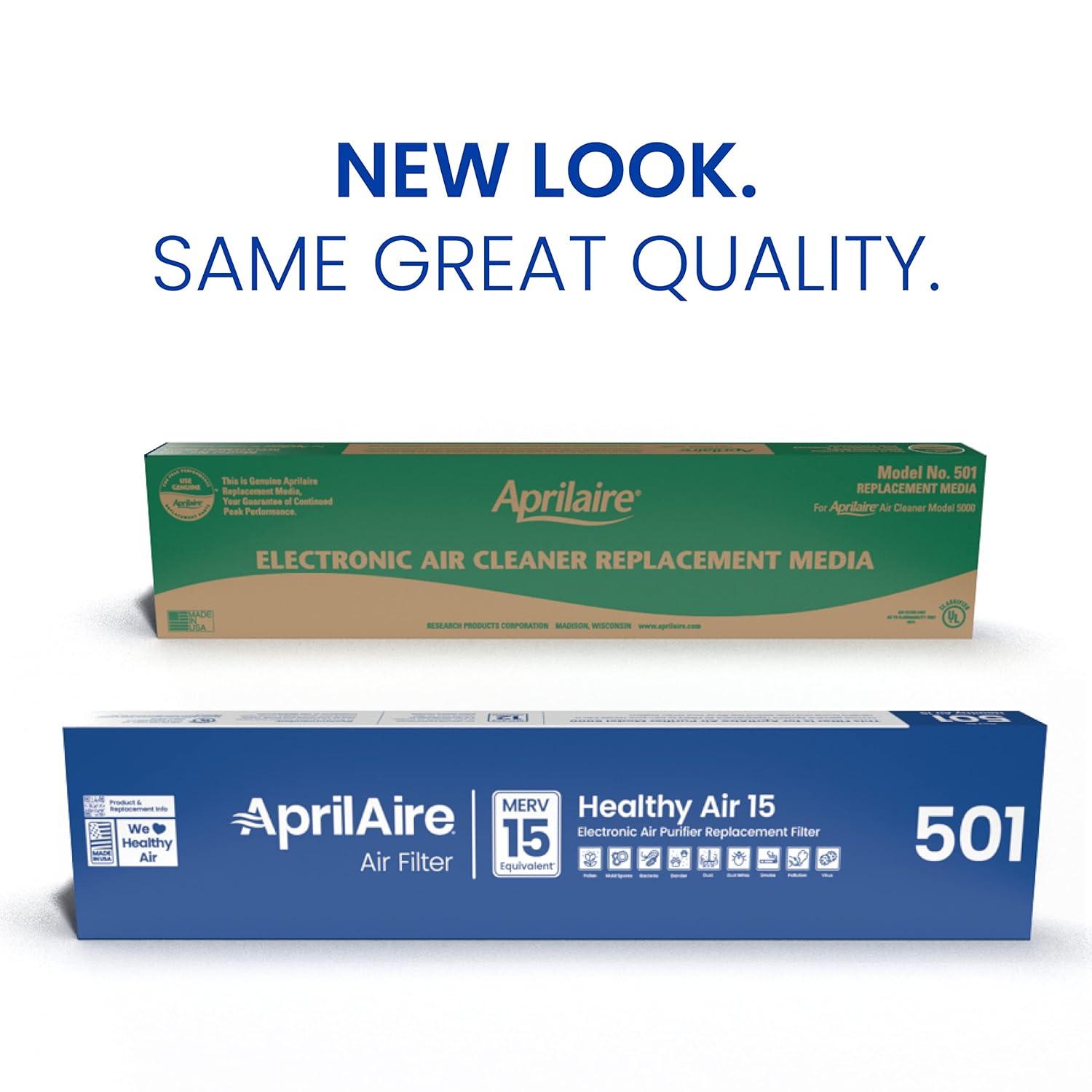 image:imageAprilAire 501 Replacement Filter for AprilAire 5000 WholeHouse Air Purifier MERV 15 Equivalent 16x25x6 Air Filter Pack of 1Super Value Pack 4