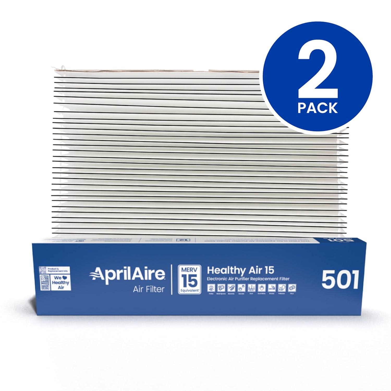 image:imageAprilAire 501 Replacement Filter for AprilAire 5000 WholeHouse Air Purifier MERV 15 Equivalent 16x25x6 Air Filter Pack of 1Value Pack 2