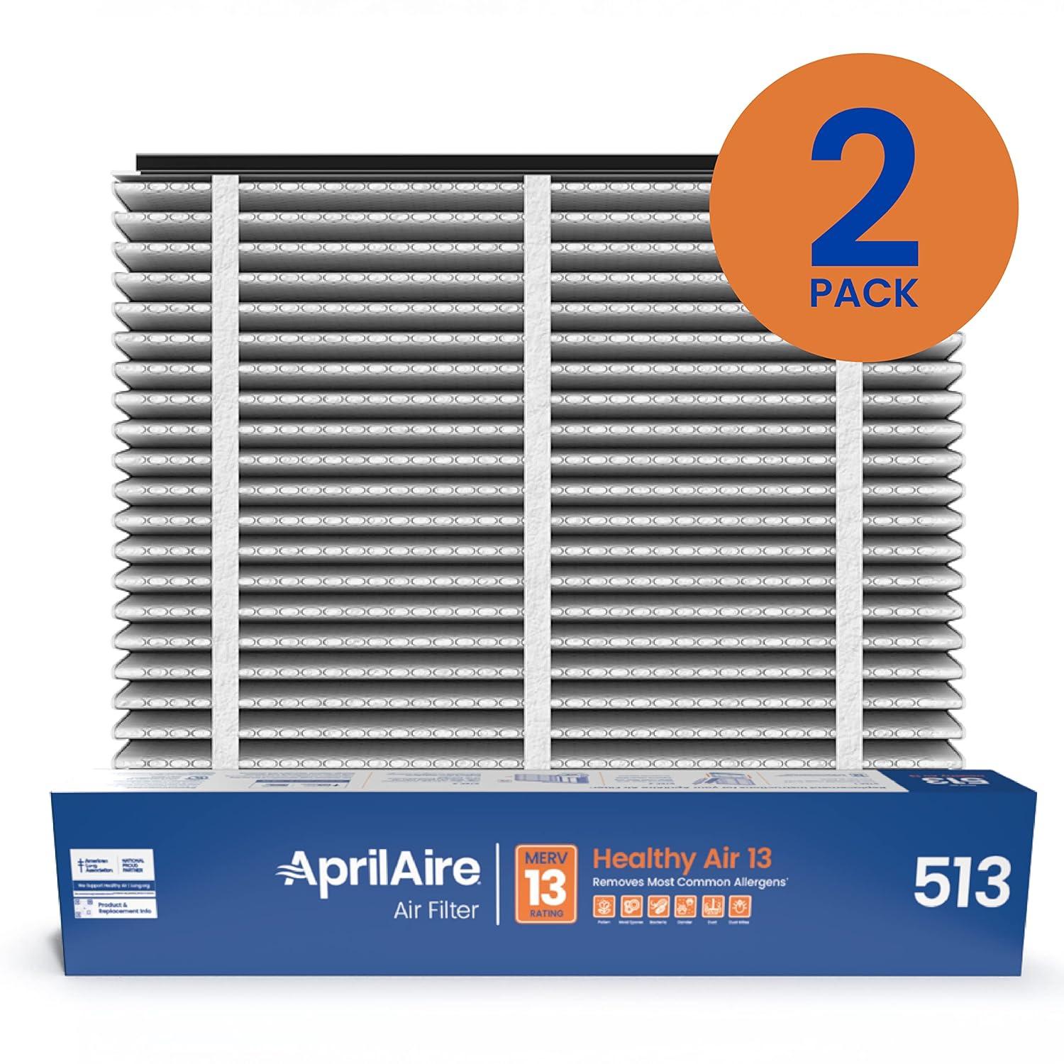 image:imageAprilAire 513 Replacement Filter for AprilAire Whole House Air Purifiers MERV 13 Healthy Home Allergy 31x28x4 Air Filter Pack of 22