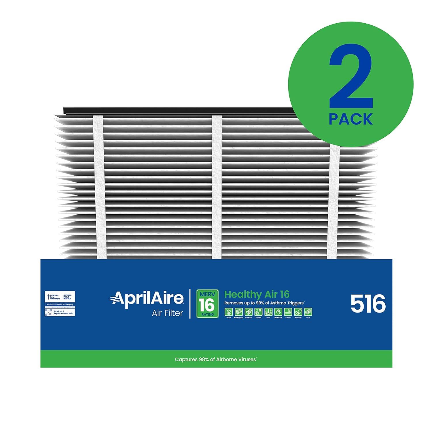 image:imageAprilAire 516 Replacement Filter for AprilAire Whole House Air Purifiers MERV 16 Allergy Asthma amp Virus 31x28x4 Air Filter Pack of 22