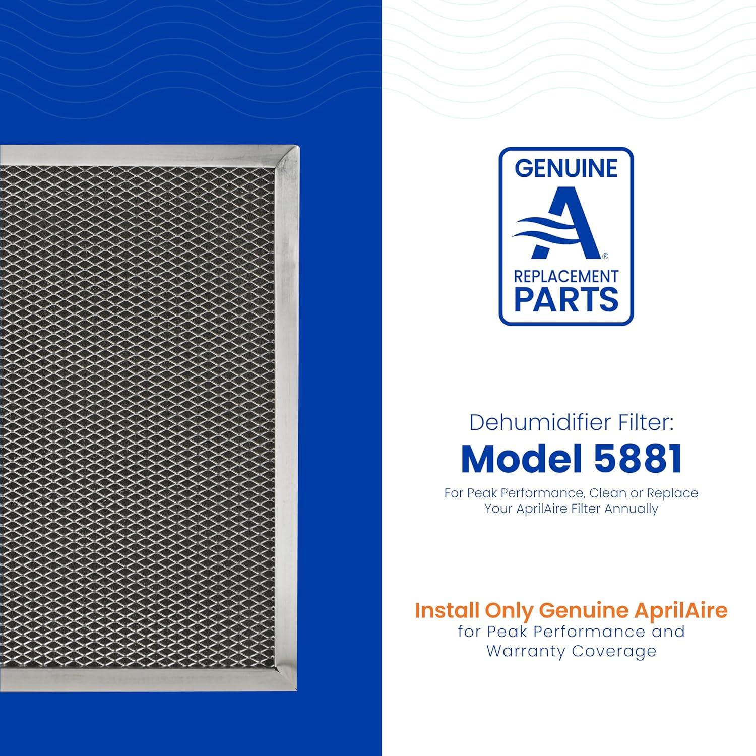 image:imageAprilAire 5881 Washable MERV 8 Dehumidifier Filter for WholeHouse Dehumidifiers E080 and E100 or Dehumidifying Ventilator 8192A 12x135x1 Pack of 1