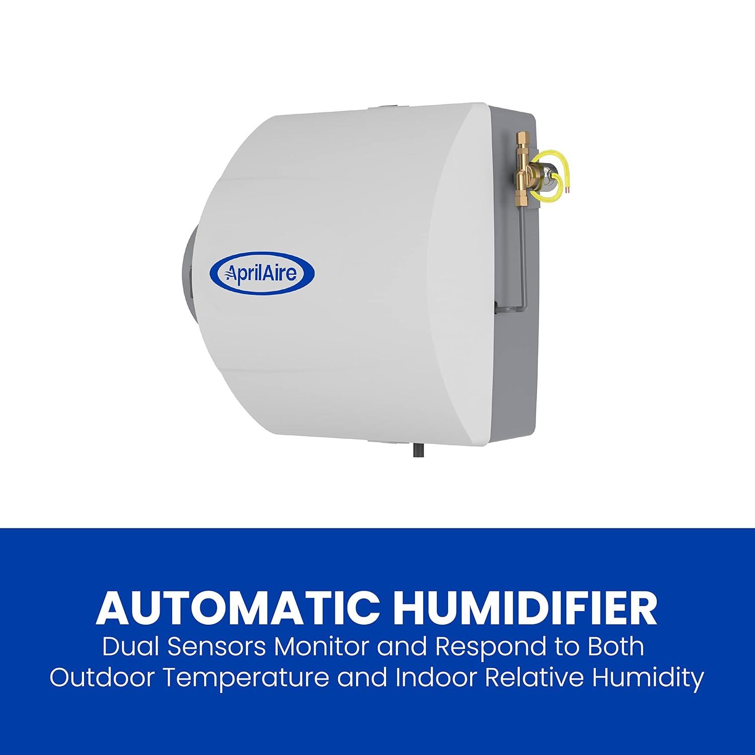 image:imageAprilAire 600 WholeHouse Humidifier Automatic High Output Furnace Humidifier Large Capacity WholeHouse Humidifier for Homes up to 5000 Sq Ft WhiteHumidifier Install Kit