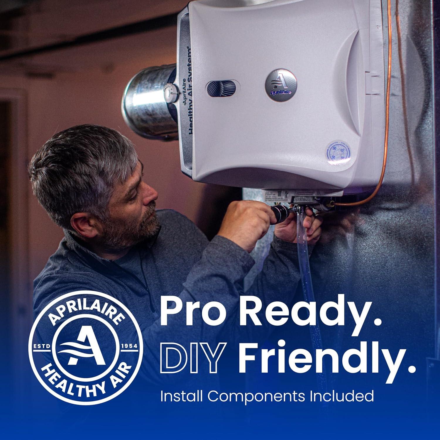 image:imageAprilAire 600M WholeHouse Humidifier Manual High Output Furnace Humidifier Large Capacity WholeHouse Humidifier for Homes up to 5000 Sq Ft WhiteHumidifier wHydroCore Install Kit