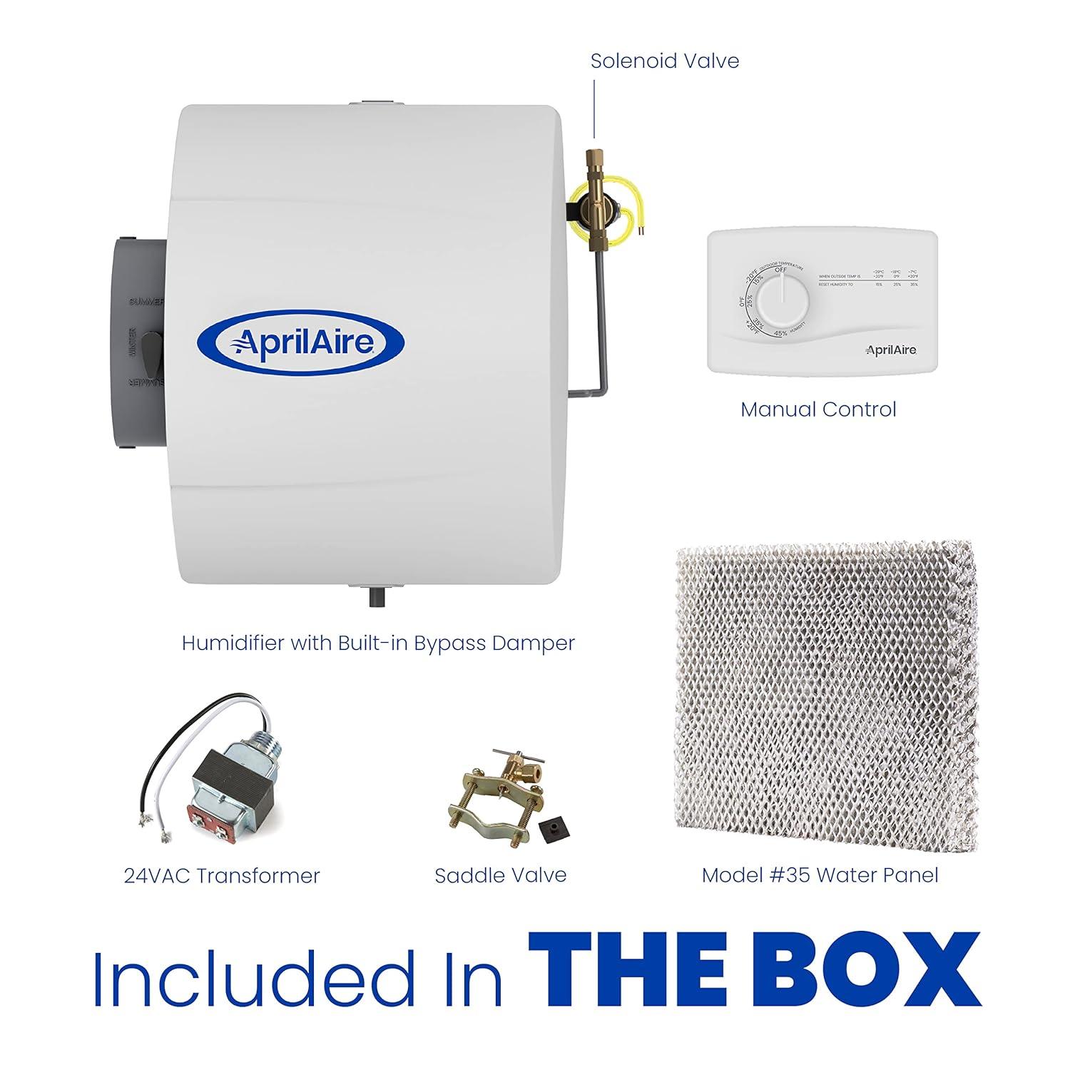 image:imageAprilAire 600M WholeHouse Humidifier Manual High Output Furnace Humidifier Large Capacity WholeHouse Humidifier for Homes up to 5000 Sq Ft WhiteHumidifier