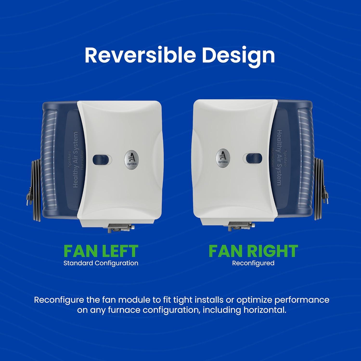 image:imageAprilAire 700M WholeHouse Fan Powered Humidifier Manual Control Large Capacity Up to 5300 Sq Ft 18GPD GrayHumidifier Install Kit w HydroCore