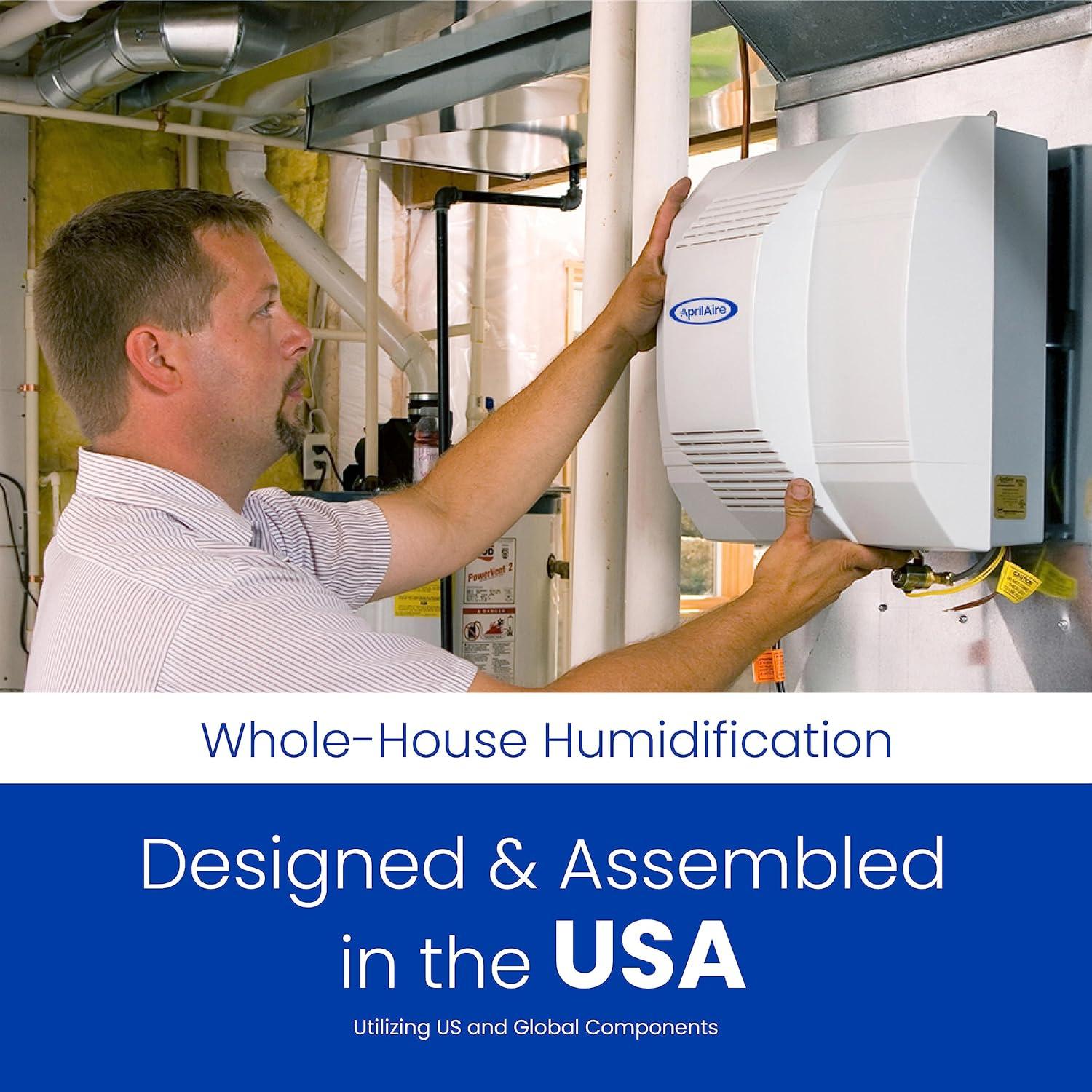 image:imageAprilAire 700M WholeHouse Fan Powered Humidifier Manual Control Large Capacity Up to 5300 Sq Ft 18GPD GrayHumidifier