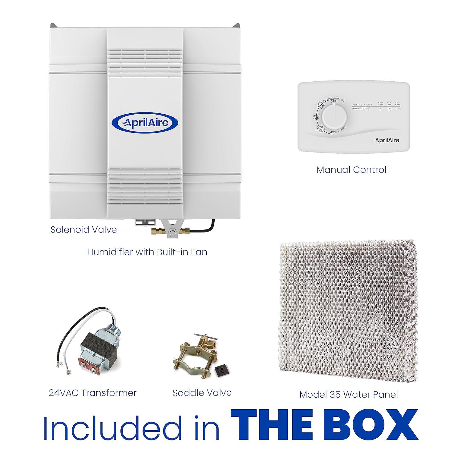 image:imageAprilAire 700M WholeHouse Fan Powered Humidifier Manual Control Large Capacity Up to 5300 Sq Ft 18GPD GrayHumidifier