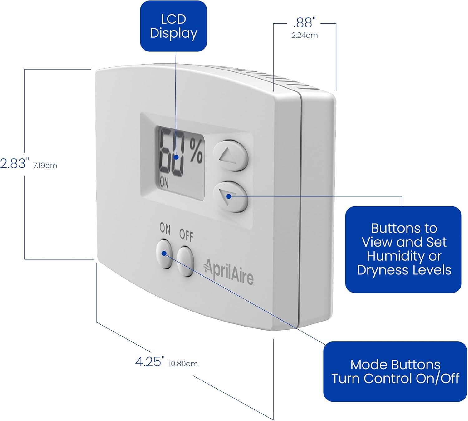 image:imageAprilAire 76 Digital Wall Mount Dehumidifier Control425L x 088W x 283H inches