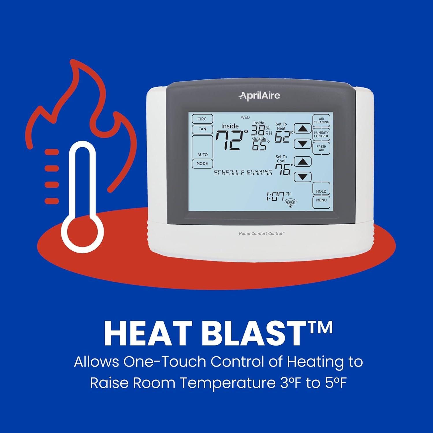 image:imageAprilAire 8910W WiFi Programmable Touchscreen Thermostat with IAQ Control Amazon Alexa and Google Assistant CompatibleWiFi MultiStage Univ wTot IAQ