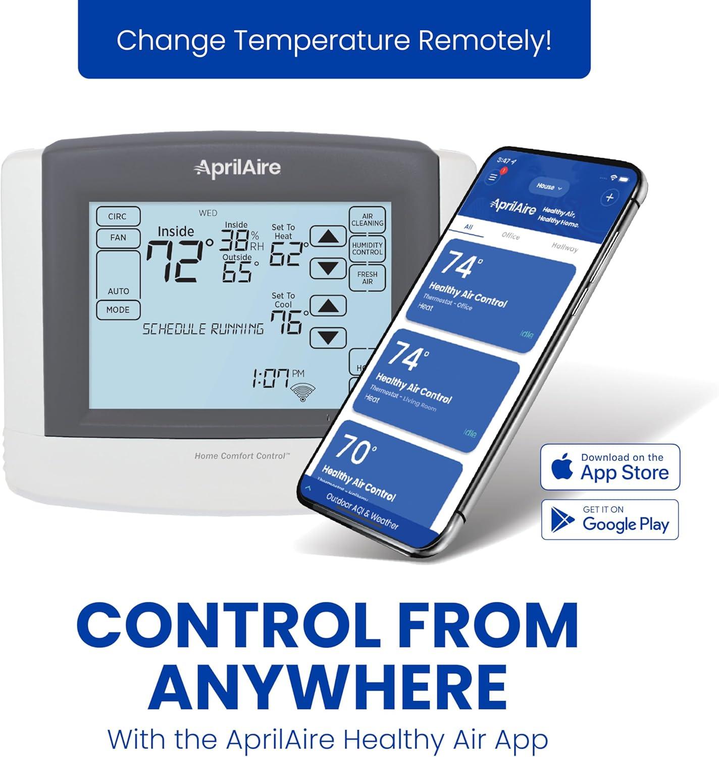 image:imageAprilAire 8910W WiFi Programmable Touchscreen Thermostat with IAQ Control Amazon Alexa and Google Assistant CompatibleWiFi MultiStage Univ wTot IAQ