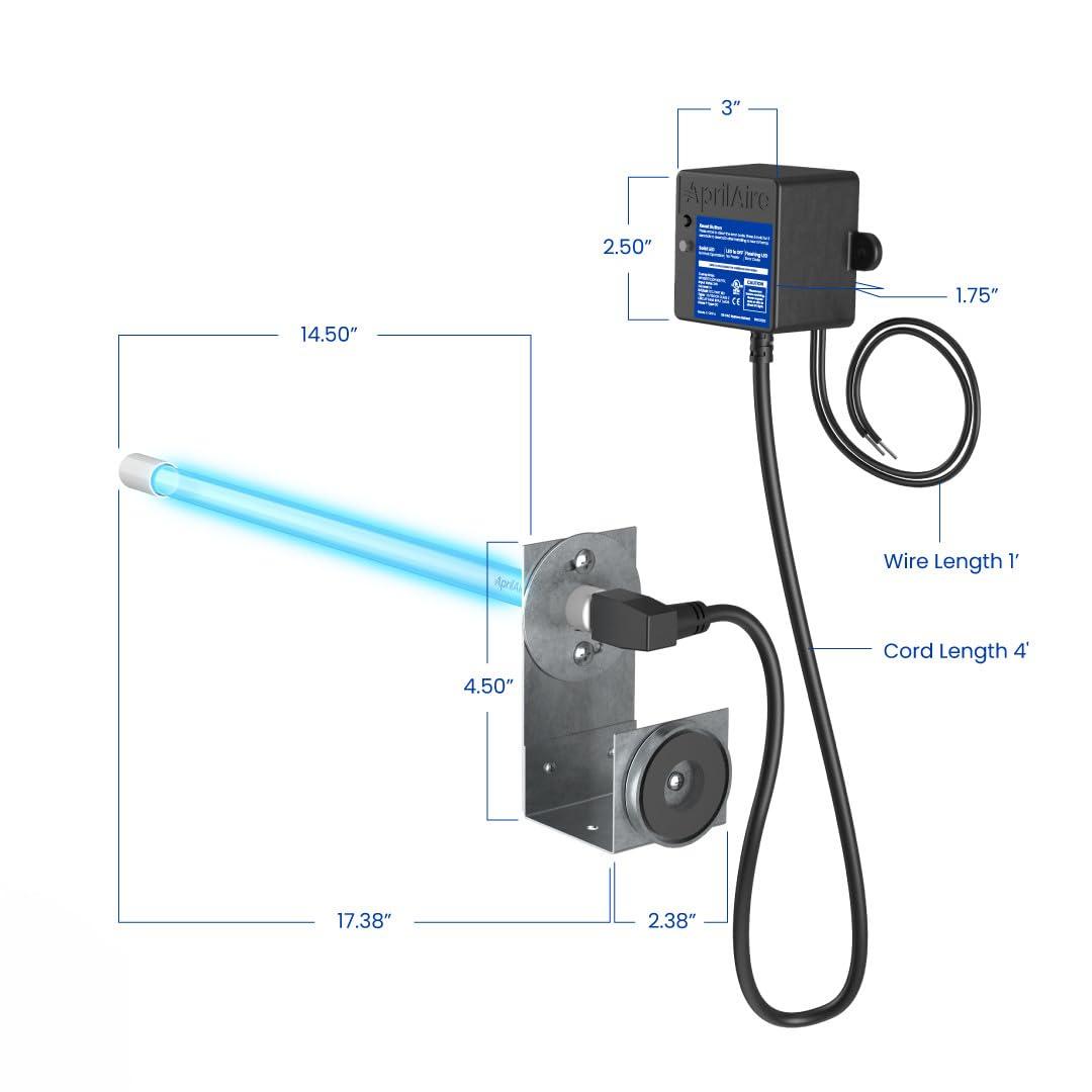 image:imageAprilAire AUV24V Residential WholeHouse Ultraviolet Light UVC Chemical Free Coil Cleaner 16 Bulb 254nm 17W 24V Two HVAC Mounting Options