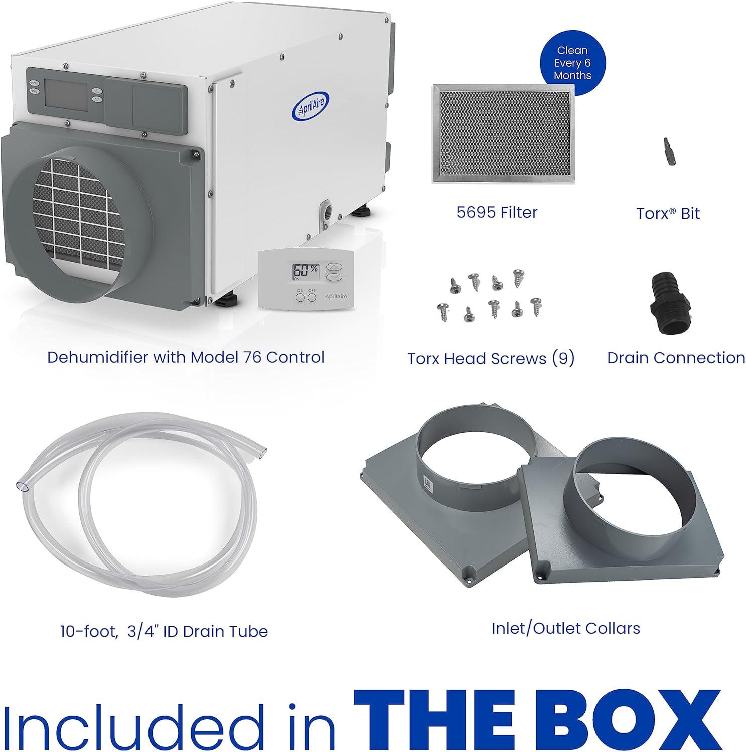 image:imageAprilAire E070W Smart WiFi Crawl Space Dehumidifier 70Pint Commercial WholeHouse Dehumidifier for Basement Crawlspace amp Home up to 2200 Sq Ft with Pump Drain Hose Hanging Kit MERV 11 FilterDehumidifier wWall Control