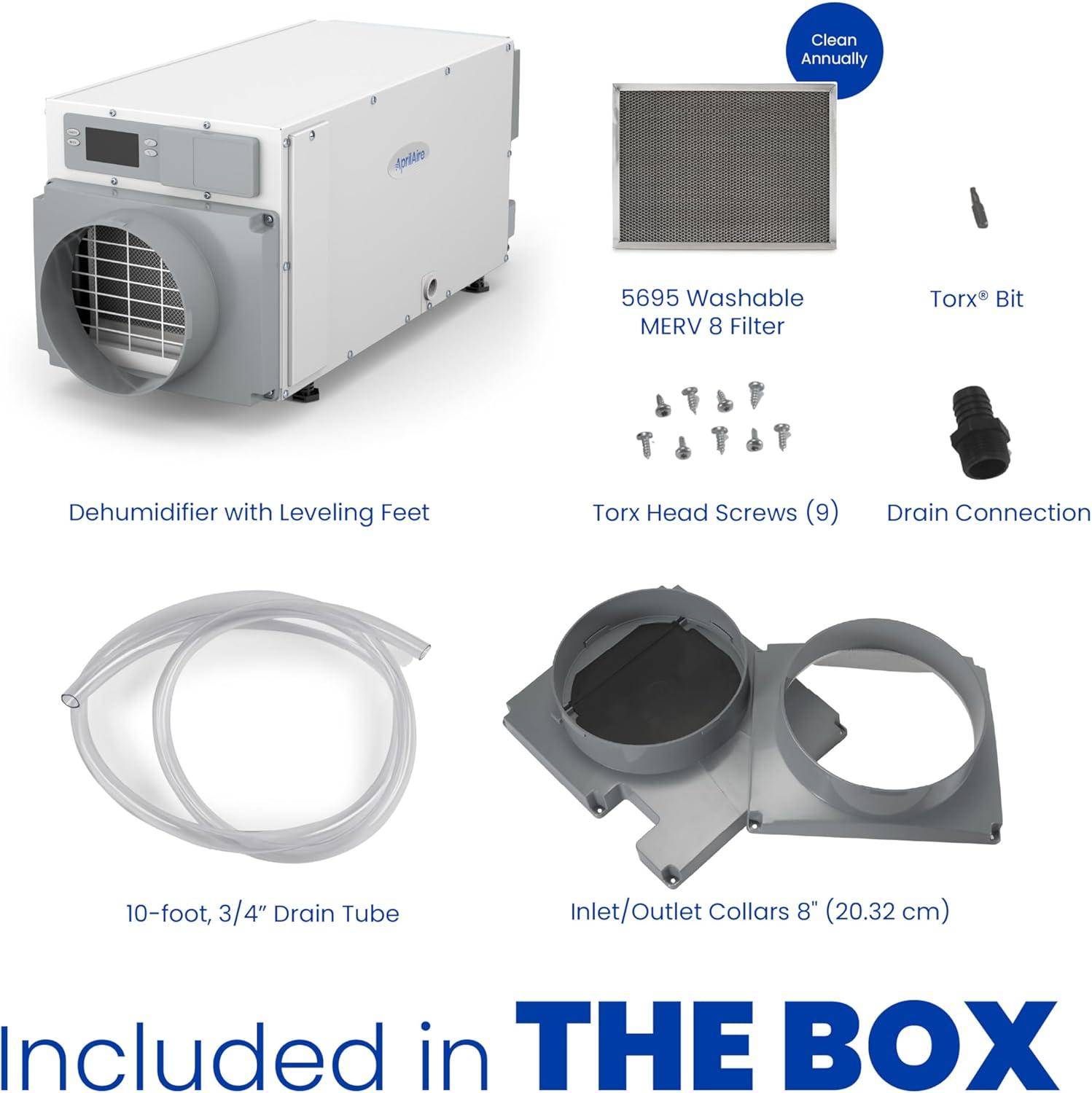image:imageAprilAire E070W Smart WiFi Crawl Space Dehumidifier 70Pint Commercial WholeHouse Dehumidifier for Basement Crawlspace amp Home up to 2200 Sq Ft with Pump Drain Hose Hanging Kit MERV 11 FilterDehumidifier