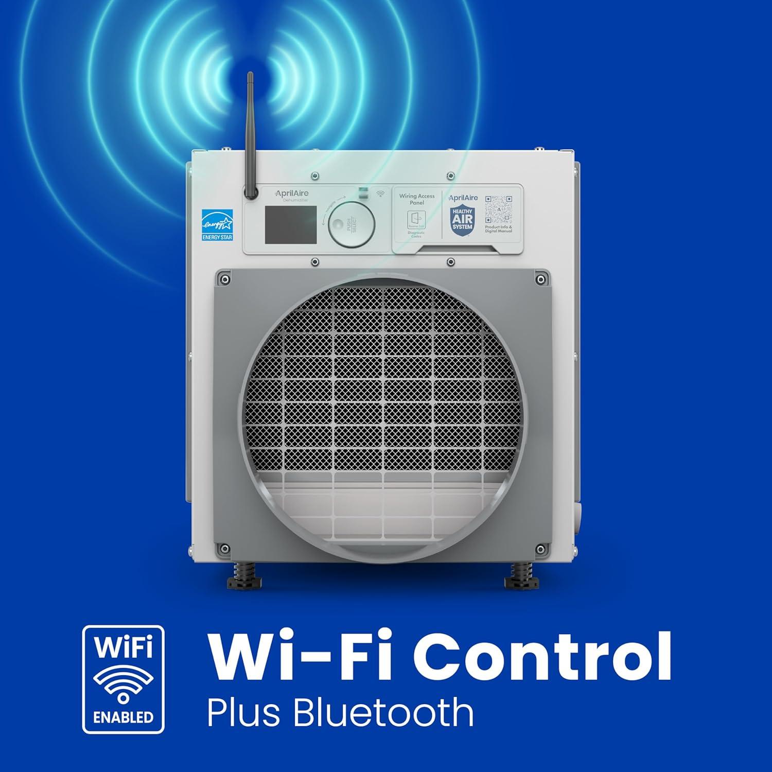image:imageAprilAire E080 Whole House Dehumidifier for Basement amp Crawl Space 80Pint HighCapacity Commercial Dehumidifier for Homes Up to 4400 Sq Ft with Pump Drain Hose amp Hanging Kit for DIY InstallWiFi Dehumidifier wDIY Bundle