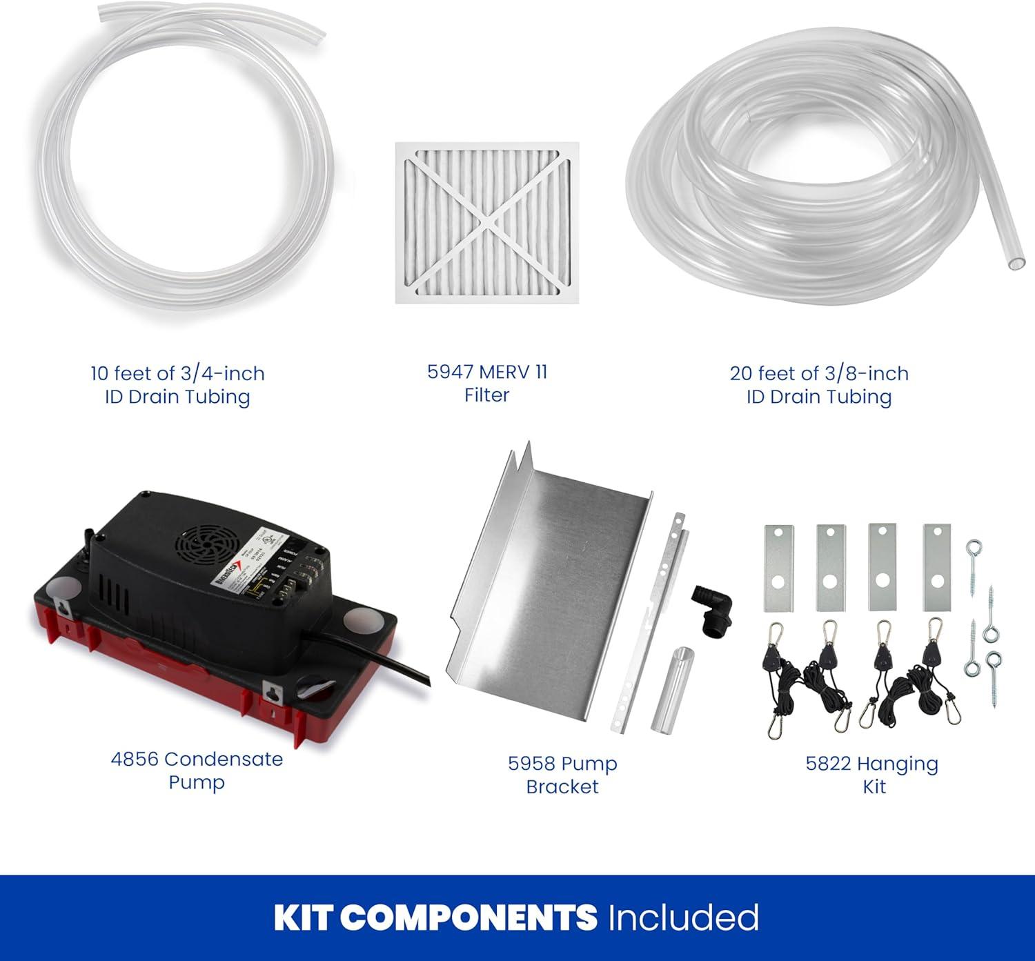 image:imageAprilAire E100W Smart WiFi WholeHouse Dehumidifier 100Pint ENERGY STAR Commercial Dehumidifier for Basement Crawl Space amp Home up to 4400 SqFt with Pump Drain Hose Hanging Kit MERV 11 FilterWiFi Dehumidifier wDIY Bundle