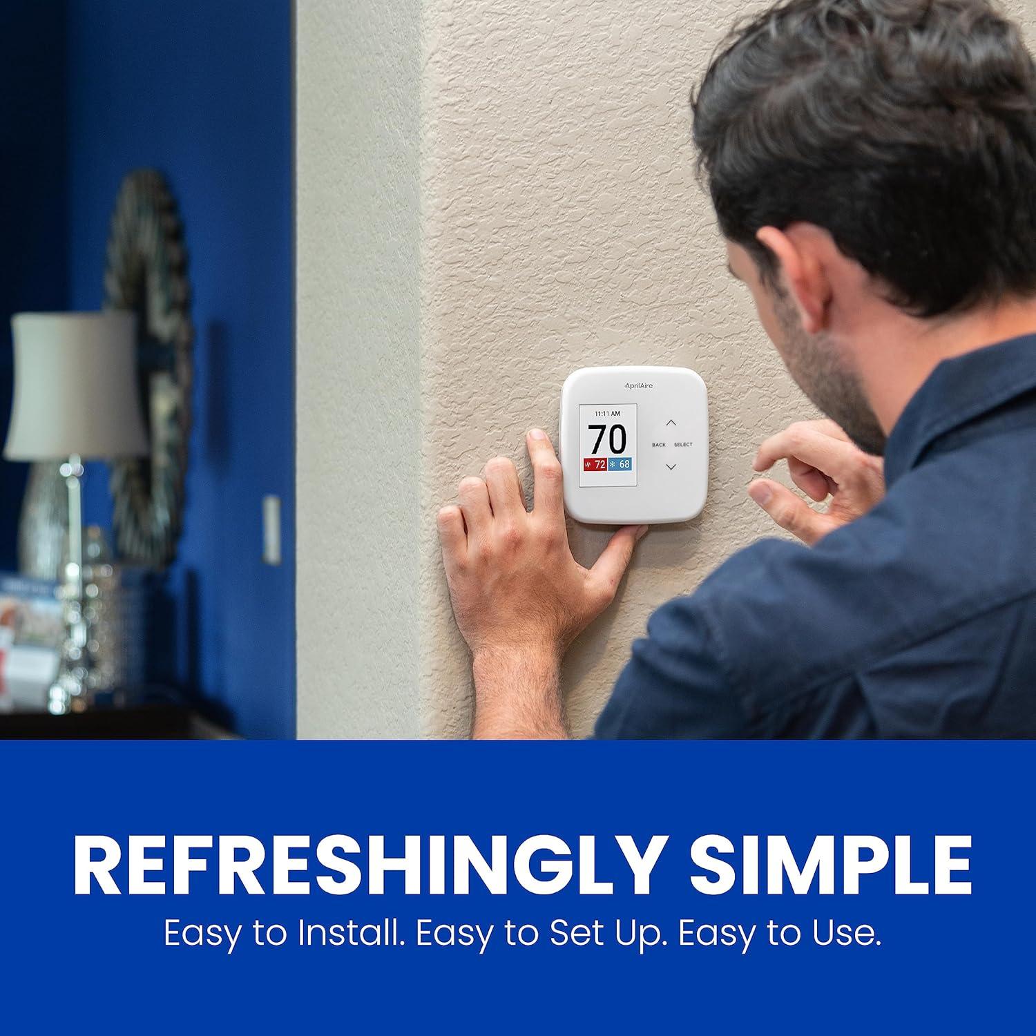 image:imageAprilAire S86NMU Programmable Thermostat MultiStage Universal 2H2C HeatCool Stages or 4H2C Heat Pump Stages