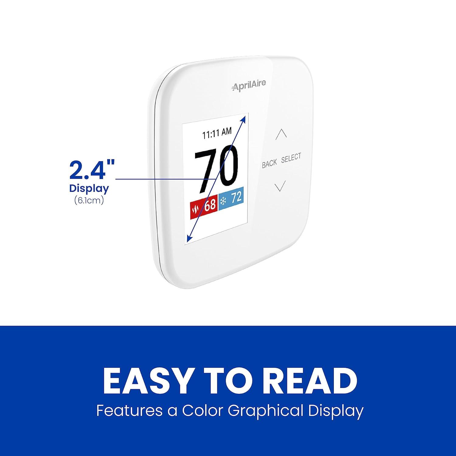 image:imageAprilAire S86NMU Programmable Thermostat MultiStage Universal 2H2C HeatCool Stages or 4H2C Heat Pump Stages