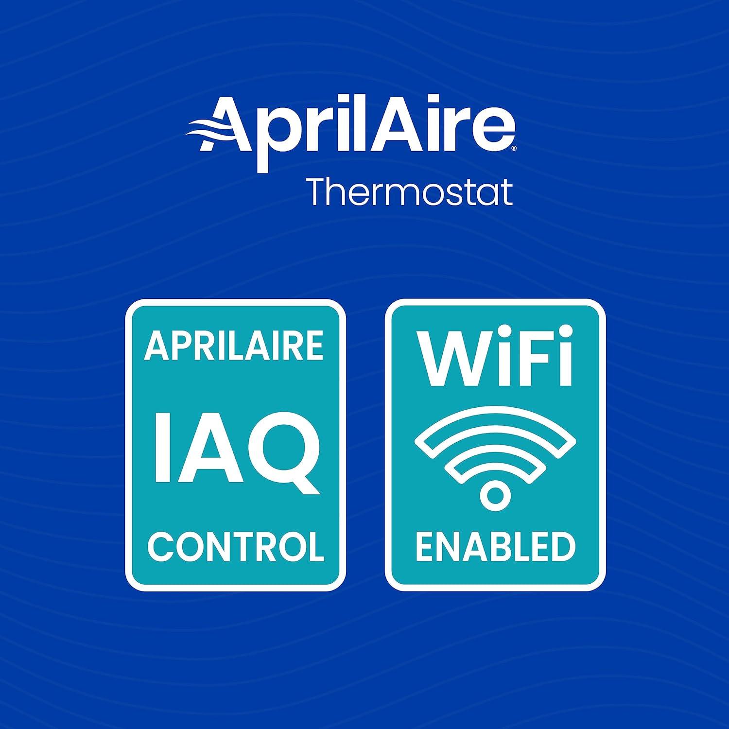 image:imageAprilAire S86WMUPR WiFi Programmable Thermostat MultiStage Universal with IAQ Control 2H2C HeatCool Stages or 4H2C Heat Pump Stages438L x 08W x 438H inches