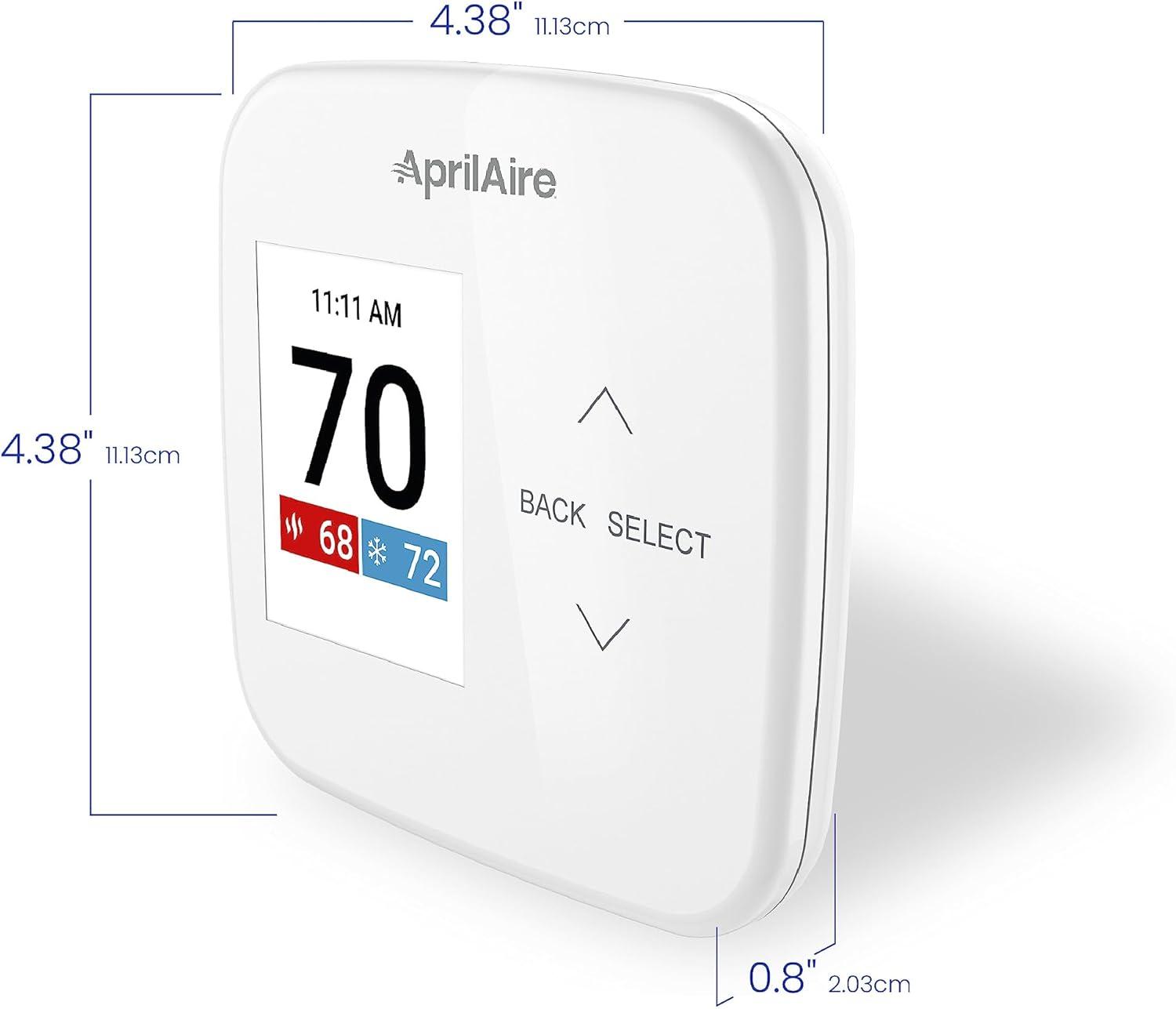 image:imageAprilAire S86WMUPR WiFi Programmable Thermostat MultiStage Universal with IAQ Control 2H2C HeatCool Stages or 4H2C Heat Pump Stages438L x 08W x 438H inches
