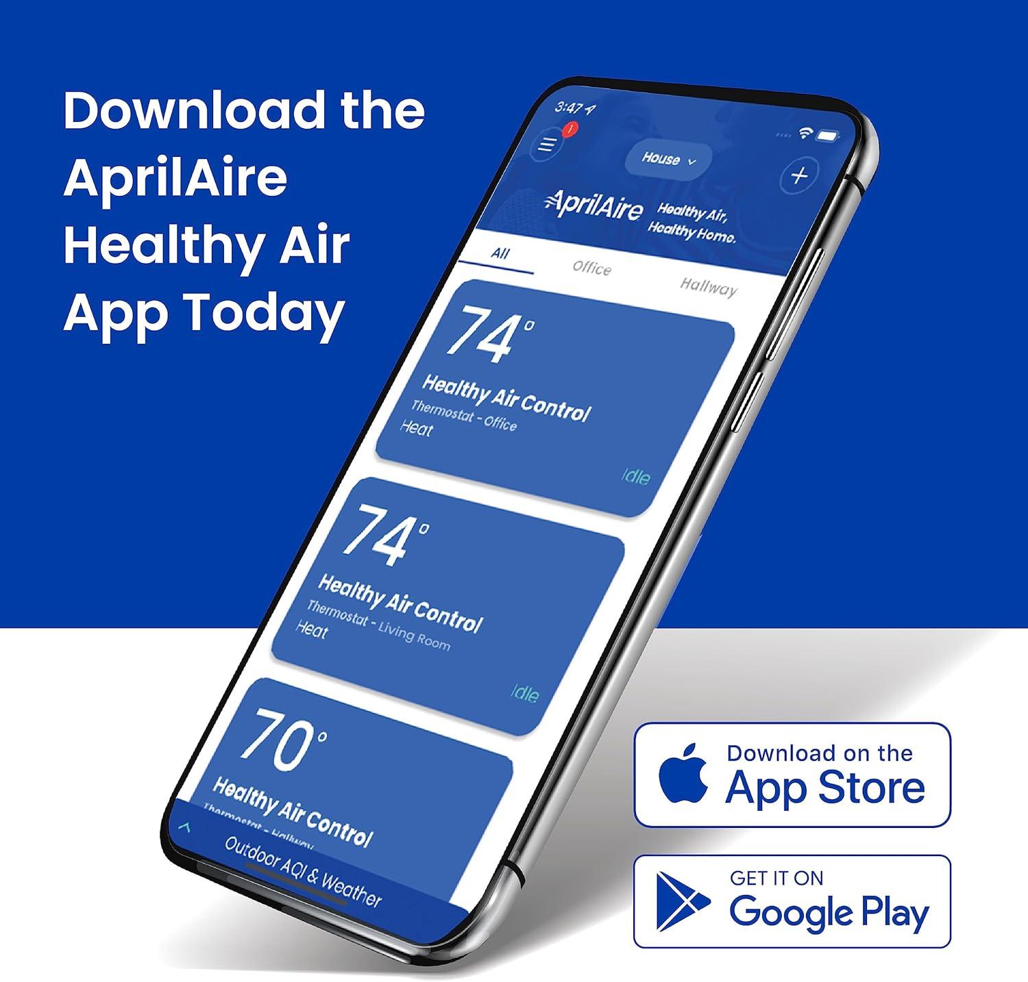 image:imageAprilAire S86WMUPR WiFi Programmable Thermostat MultiStage Universal with IAQ Control 2H2C HeatCool Stages or 4H2C Heat Pump Stages438L x 08W x 438H inches