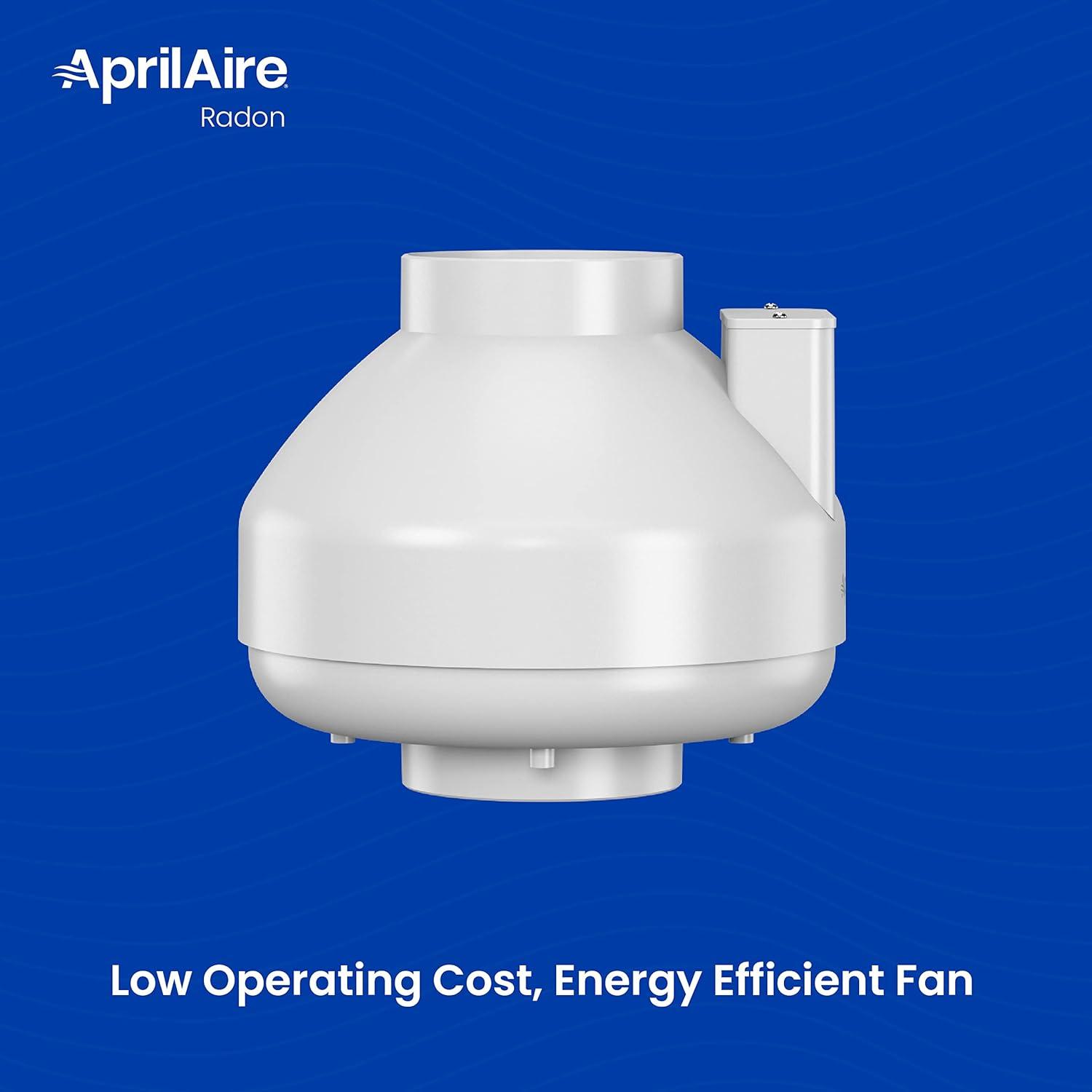 image:imageAprilaire ARNHPF Quiet Energy Efficient Radon Mitigation Fan for Basement Crawlspace or Slab Application IndoorOutdoor Moderate to Tight SoilsRadon Mitigation Fan