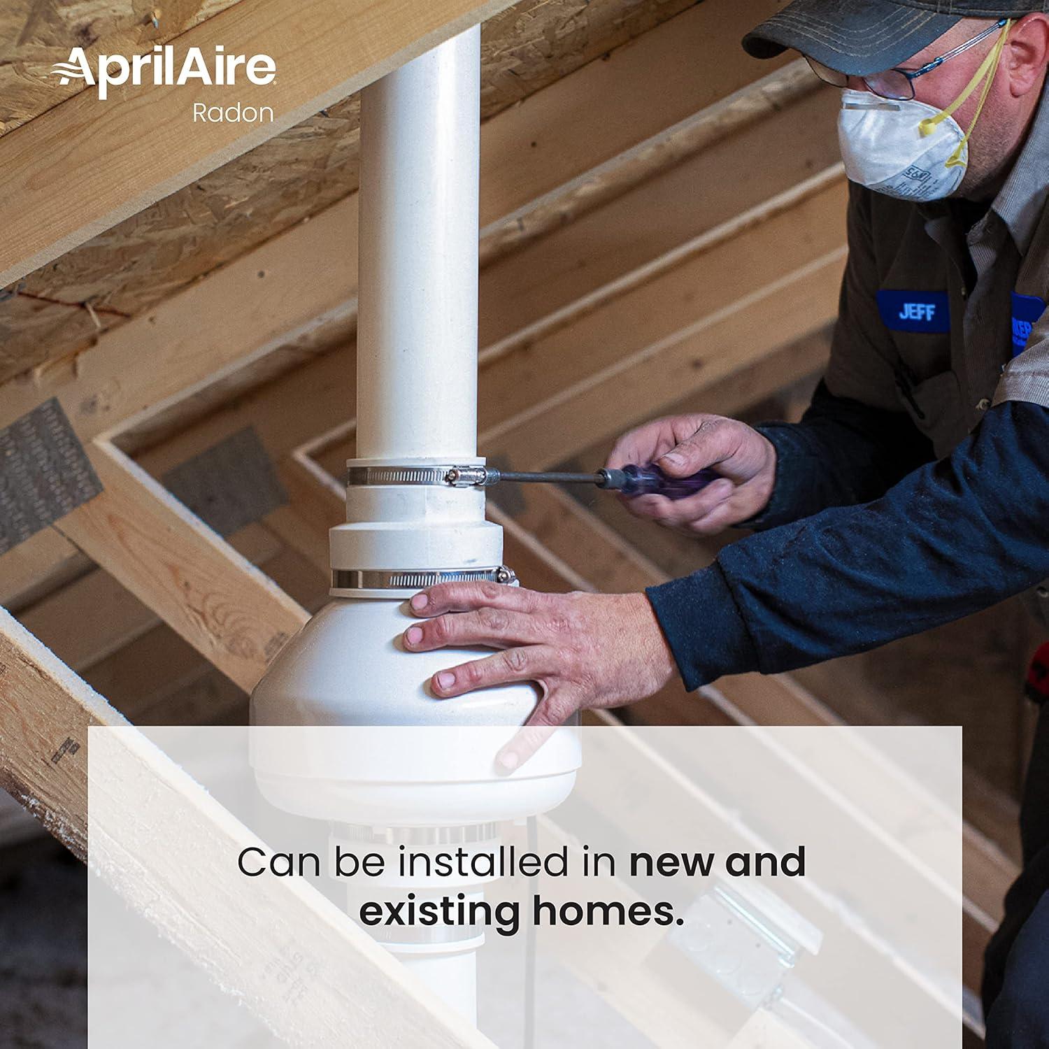 image:imageAprilaire ARNHPF Quiet Energy Efficient Radon Mitigation Fan for Basement Crawlspace or Slab Application IndoorOutdoor Moderate to Tight SoilsRadon Mitigation Fan