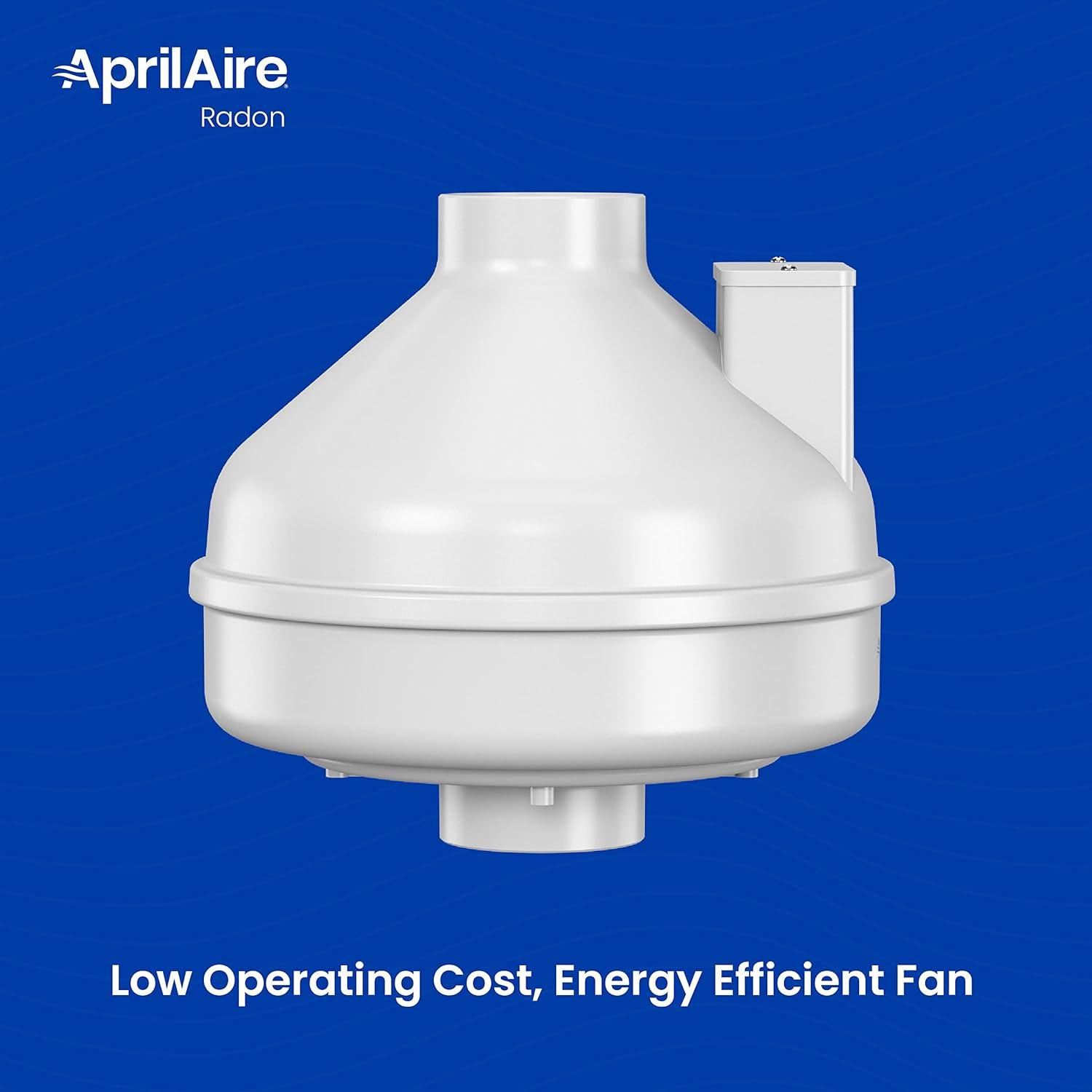 image:imageAprilaire ARNHPF Quiet Energy Efficient Radon Mitigation Fan for Basement Crawlspace or Slab Application IndoorOutdoor Moderate to Tight SoilsRadon Mitigation Fan