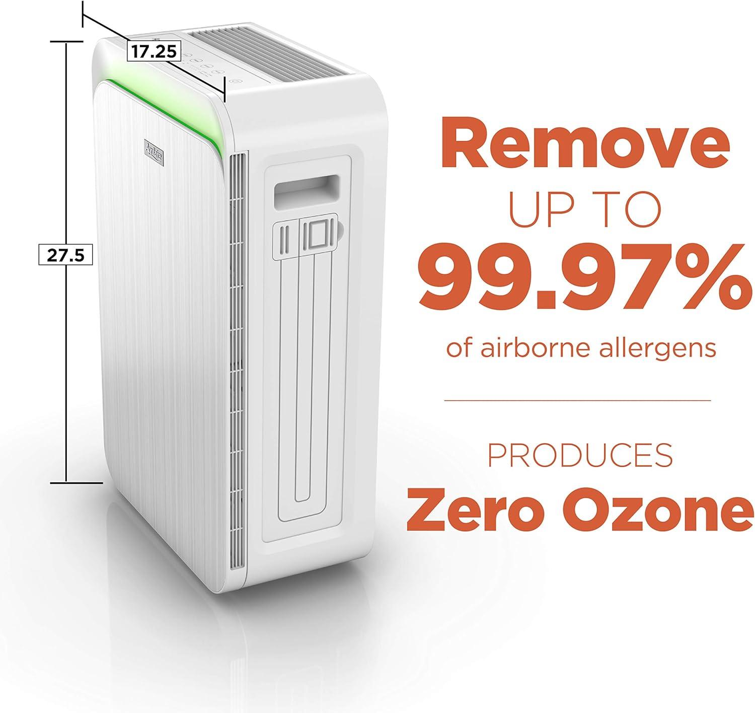 image:imageAprilaire Allergy True HEPA Room Air Purifier 9550 with 3Stage Filtration Captures Allergens amp Odors Ozone Free 495 sq ft RoomsALLERGY