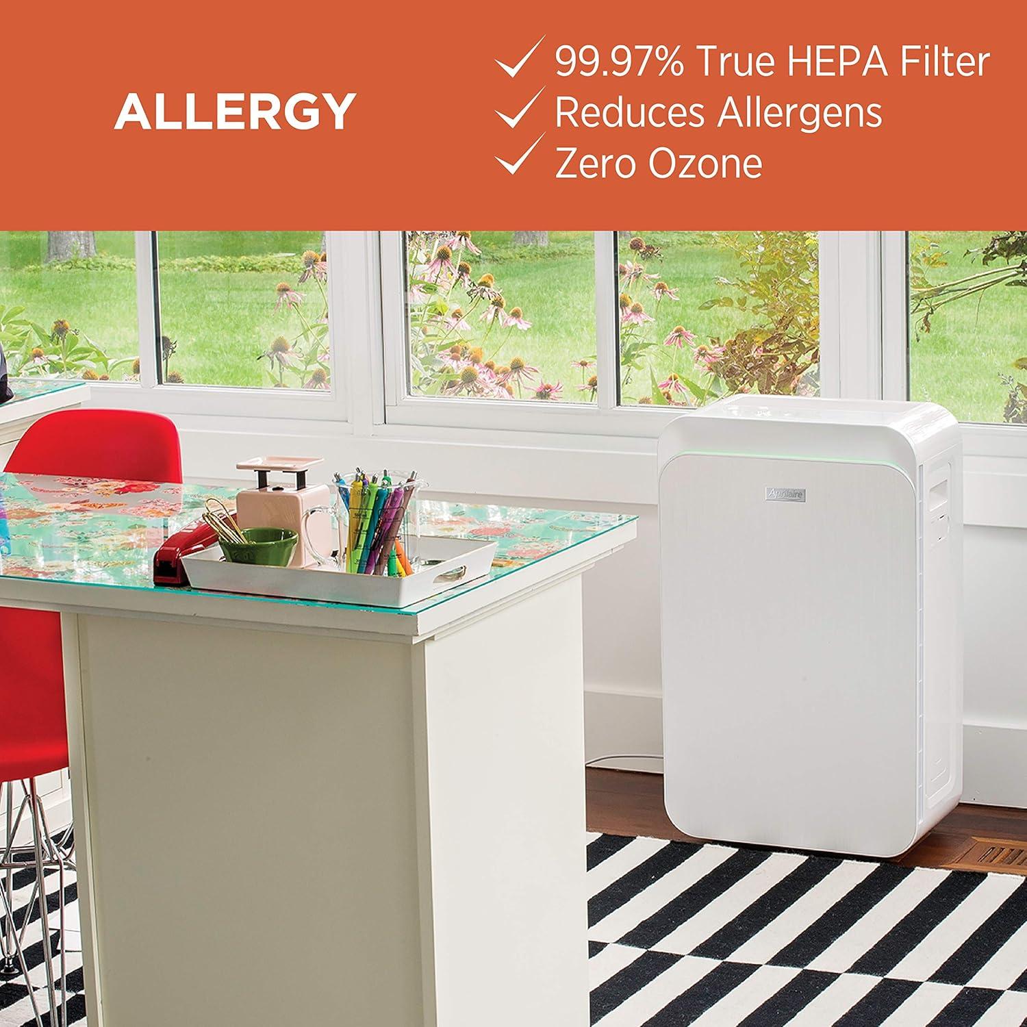 image:imageAprilaire Allergy True HEPA Room Air Purifier 9550 with 3Stage Filtration Captures Allergens amp Odors Ozone Free 495 sq ft RoomsALLERGY