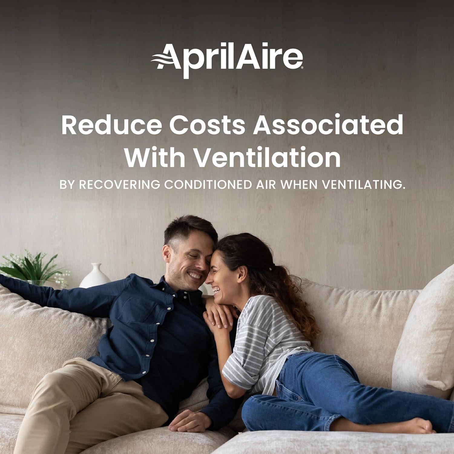 image:imageAprilaire V22BEC Energy Recovery Ventilator ERV 120 CFM Air Exchanger for Homes up to 6000 Sq Ft WholeHouse Fresh Air Ventilation System HRVERV with Wall Ceiling or Floor Mount Bracket