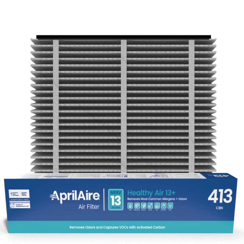 image:imageAprilAire 413CBN Replacement Filter for AprilAire Whole House Air Purifiers MERV 13 with Carbon Healthy Home Allergy Odor Reduction 16x25x4 Air Filter Pack of 12