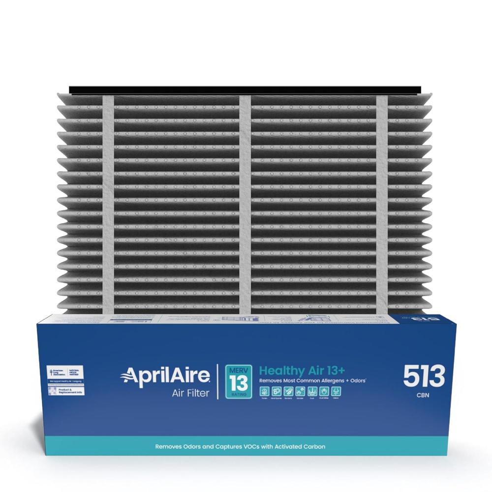 image:imageAprilAire 513CBN Replacement Filter for AprilAire Whole House Air Purifiers MERV 13 with Carbon Healthy Home Allergy Odor Reduction 31x28x4 Air Filter Pack of 21
