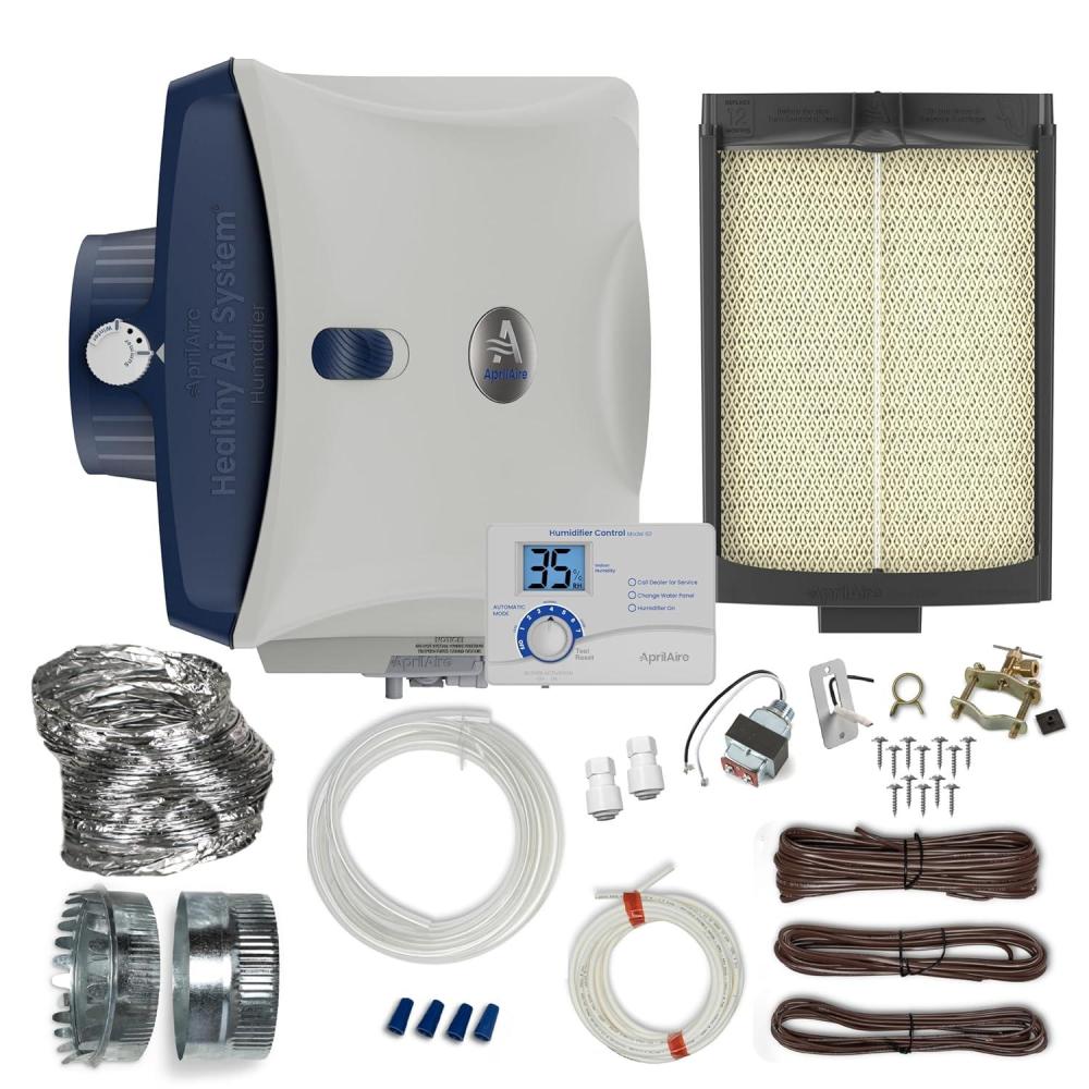 image:imageAprilAire 600 WholeHouse Humidifier Automatic High Output Furnace Humidifier Large Capacity WholeHouse Humidifier for Homes up to 5000 Sq Ft WhiteHumidifier wHydroCore Install Kit