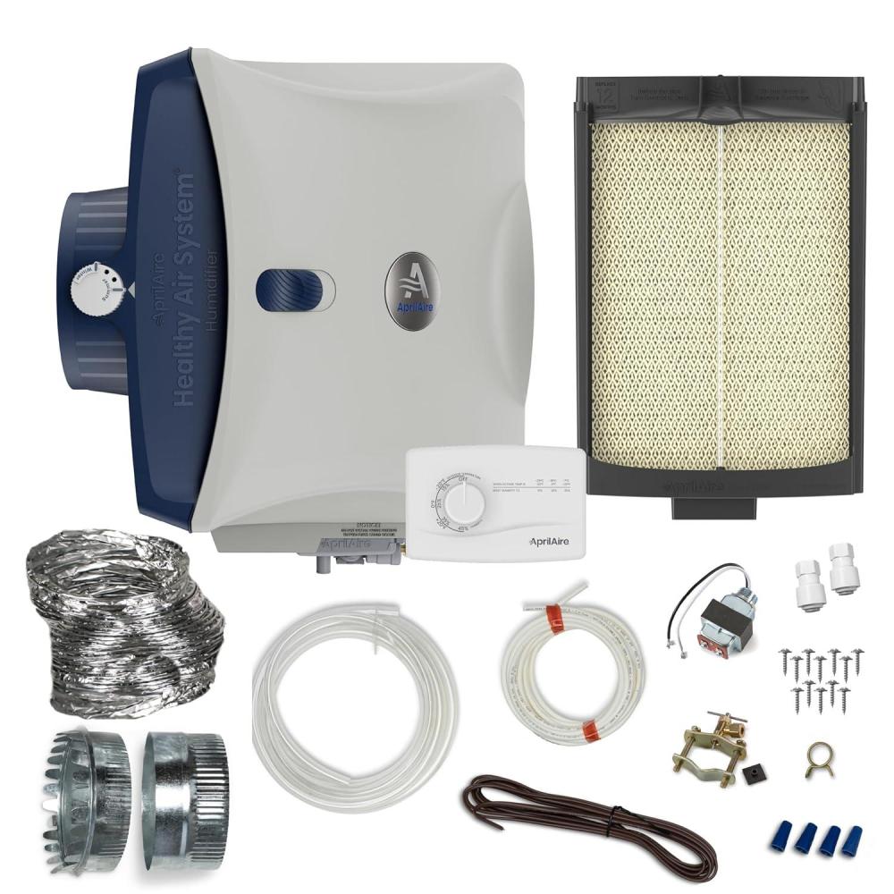 image:imageAprilAire 600M WholeHouse Humidifier Manual High Output Furnace Humidifier Large Capacity WholeHouse Humidifier for Homes up to 5000 Sq Ft WhiteHumidifier wHydroCore Install Kit