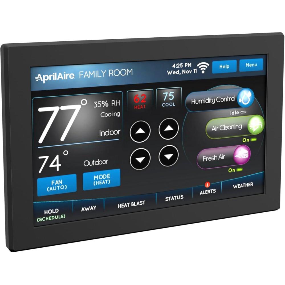 image:imageAprilAire 8910W WiFi Programmable Touchscreen Thermostat with IAQ Control Amazon Alexa and Google Assistant CompatibleWiFi MultiStage Univ wTot IAQ Color Display
