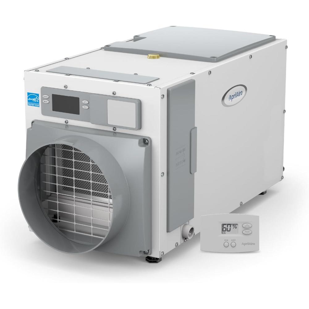 image:imageAprilAire E080 Whole House Dehumidifier for Basement amp Crawl Space 80Pint HighCapacity Commercial Dehumidifier for Homes Up to 4400 Sq Ft with Pump Drain Hose amp Hanging Kit for DIY InstallDehumidifier wWall Control