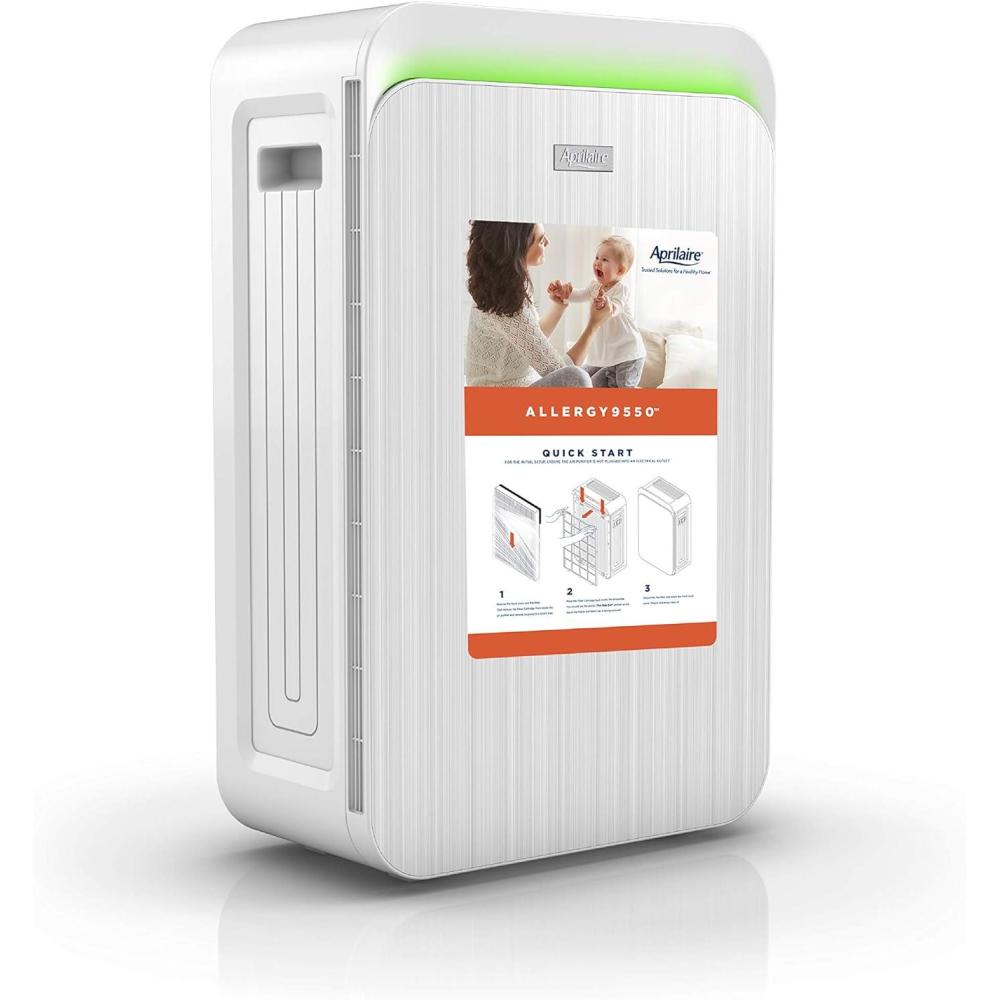 image:imageAprilaire Allergy True HEPA Room Air Purifier 9550 with 3Stage Filtration Captures Allergens amp Odors Ozone Free 495 sq ft RoomsALLERGY