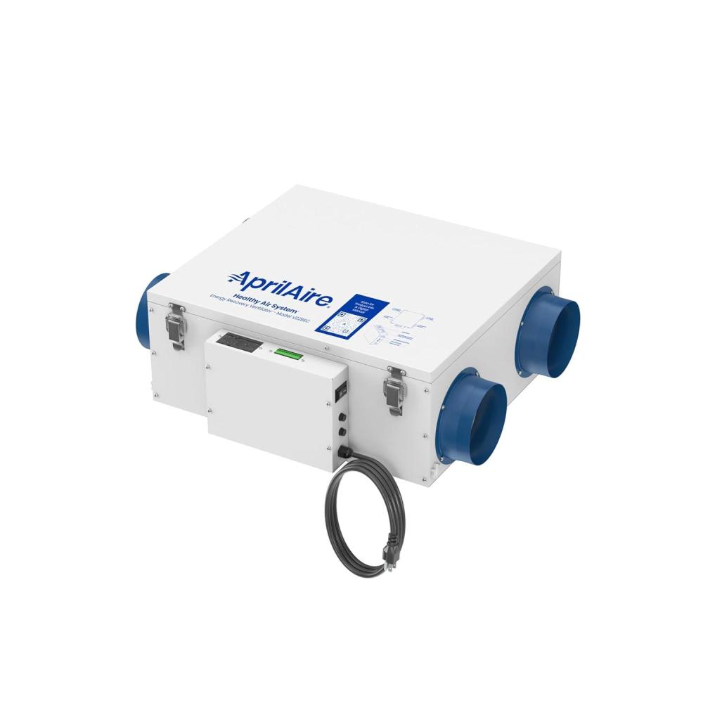 image:imageAprilaire V22BEC Energy Recovery Ventilator ERV 120 CFM Air Exchanger for Homes up to 6000 Sq Ft WholeHouse Fresh Air Ventilation System HRVERV with Wall Ceiling or Floor Mount Bracket
