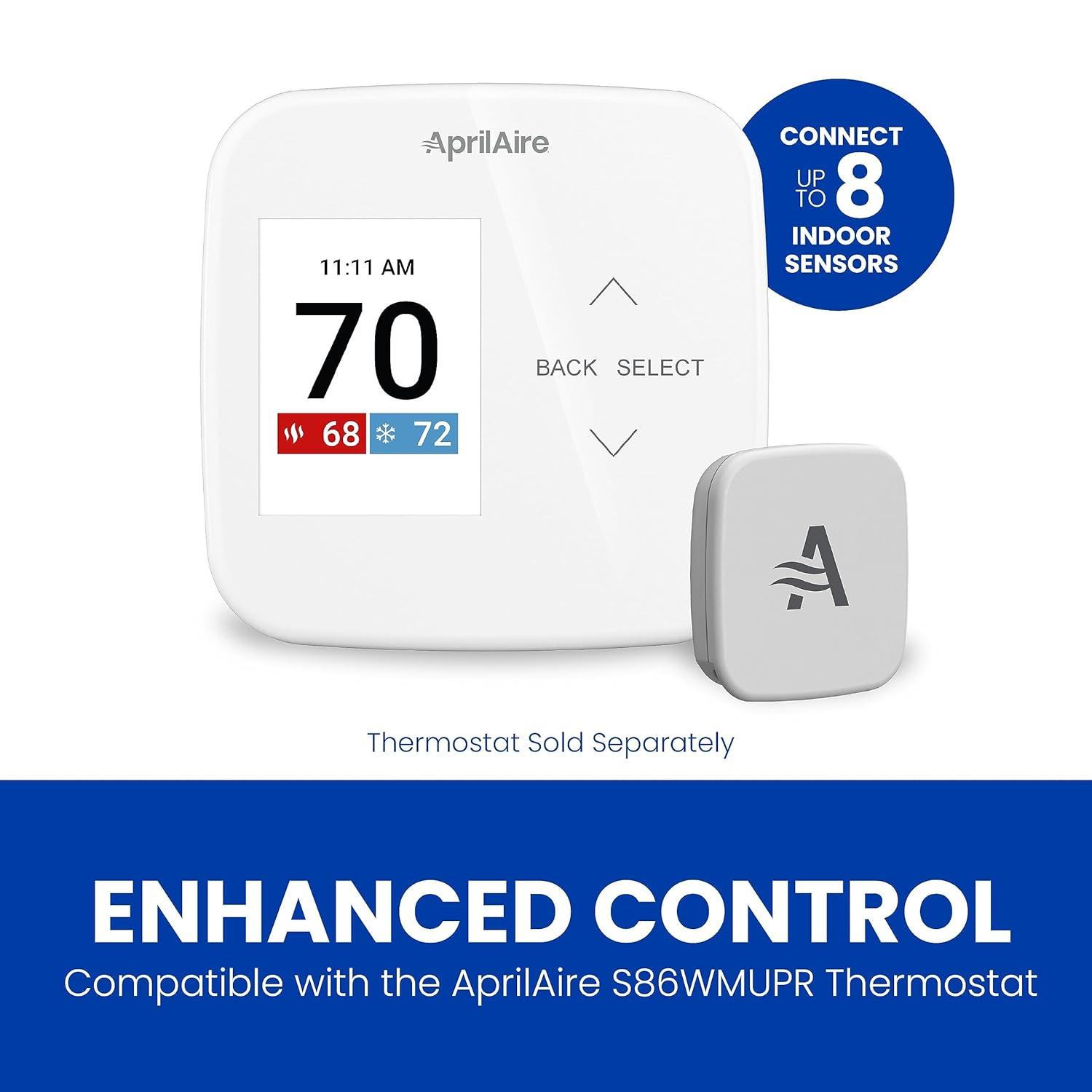 image:imageAprilAire Z10IDT Wireless Indoor Temperature and Humidity Sensor Compatible with S86WMUPR WiFi Programmable Thermostat Gray Pack of 1